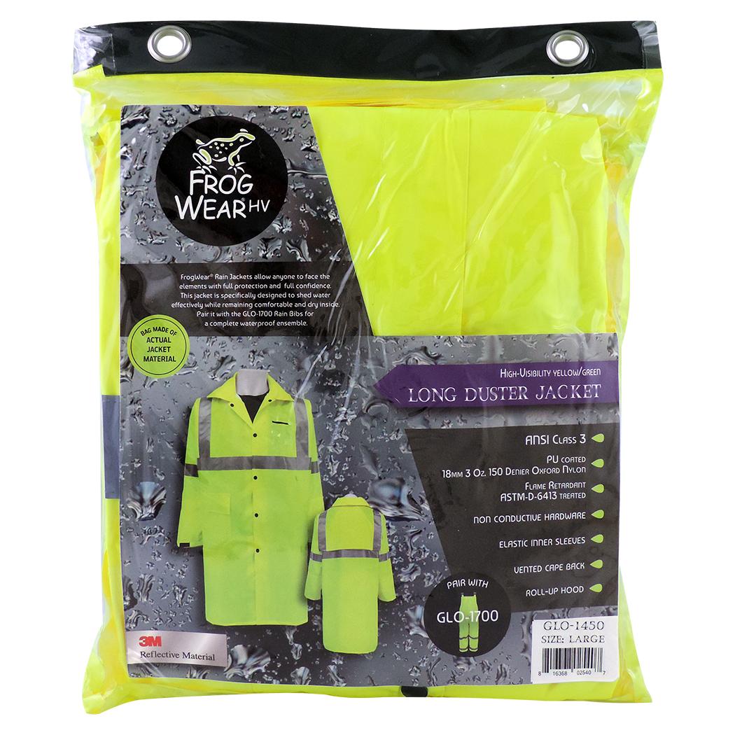Yellow Lime Raincoat - Global Glove - Self Extinguishing