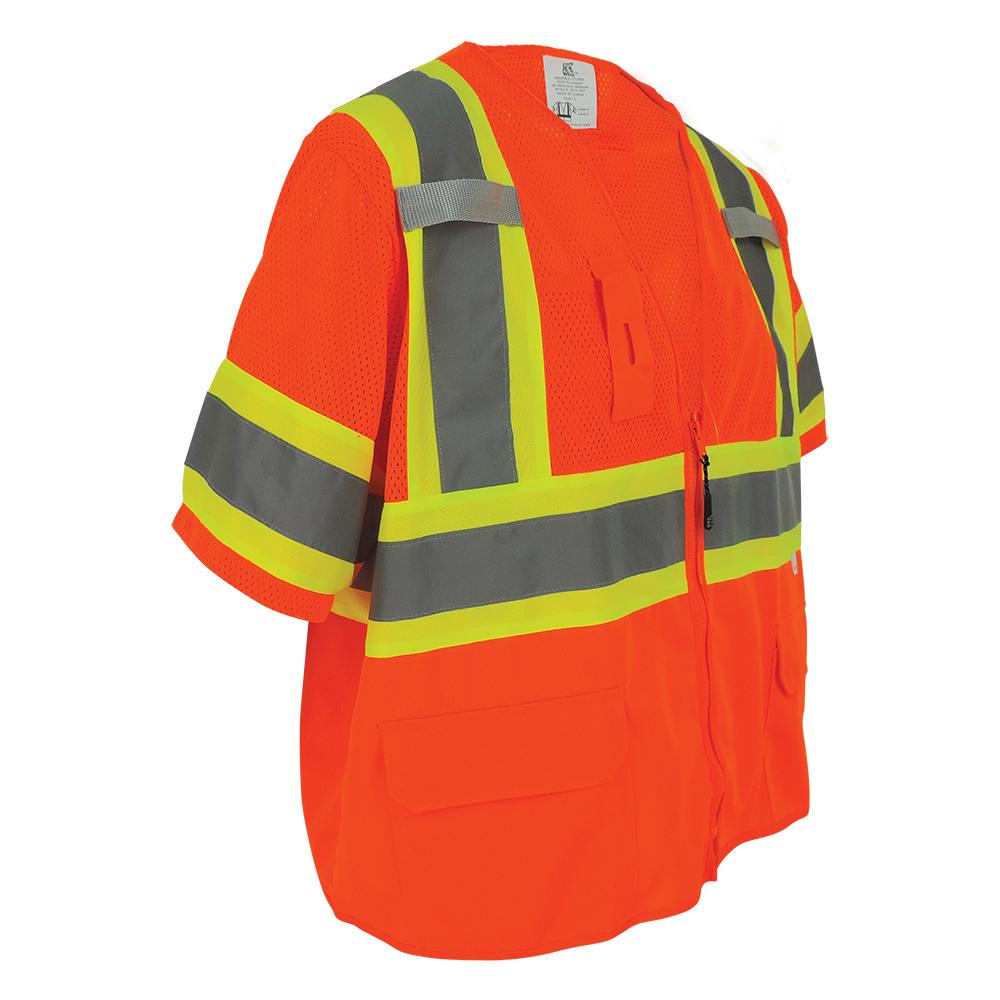 Yellow/Lime Safety Vest - Global Glove - Mesh Convenience
