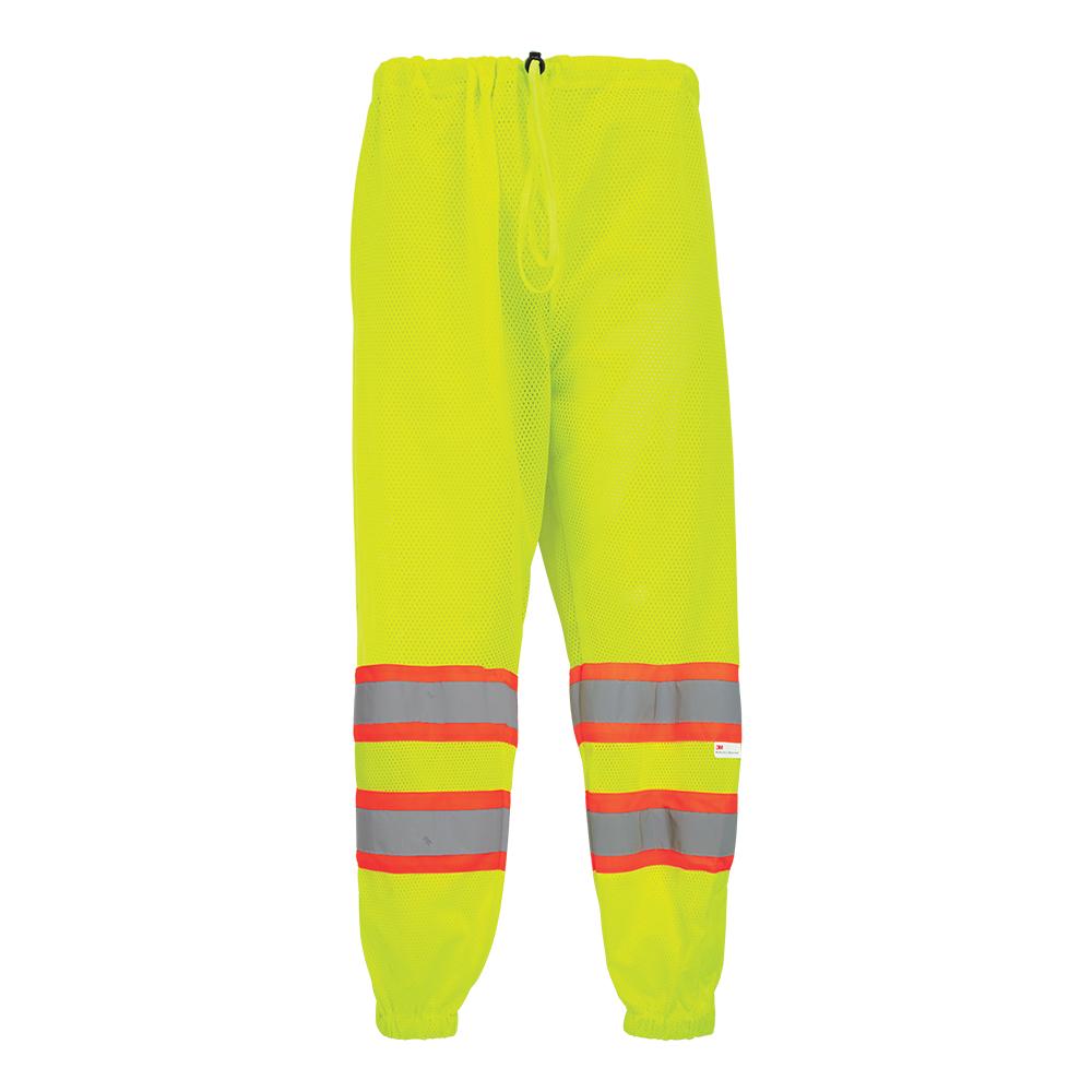 Yellow/Lime Safety Pants - Global Glove - Mesh Design