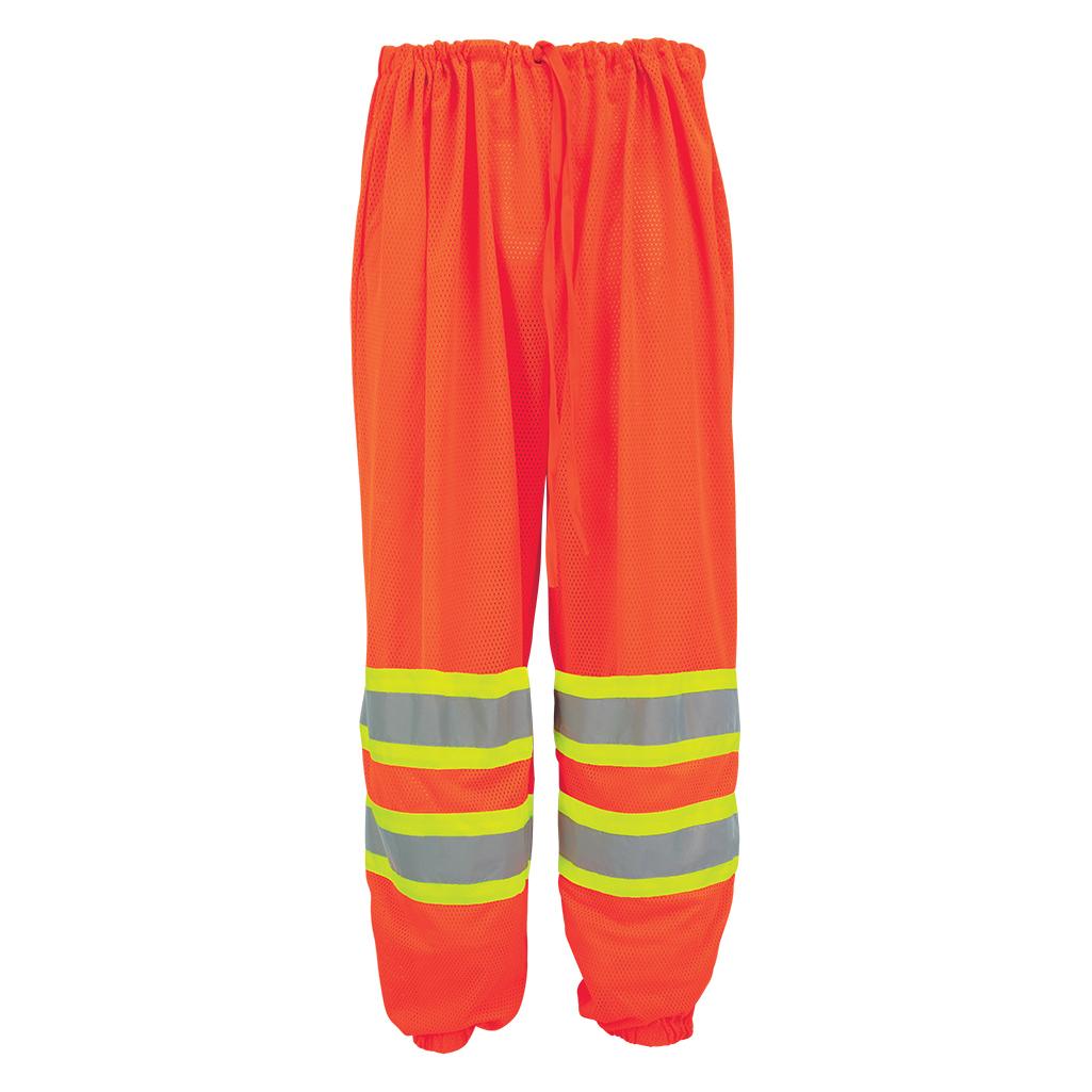 Yellow/Lime Safety Pants - Global Glove - Mesh Design