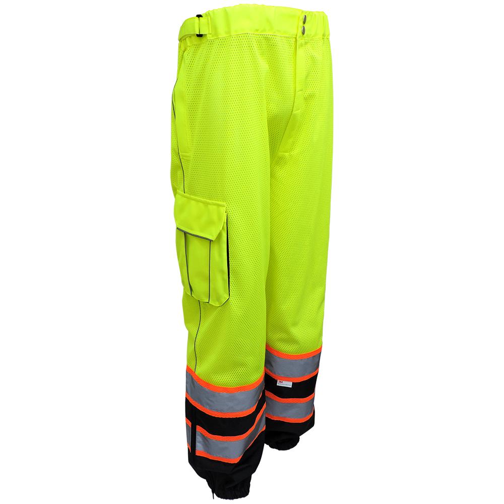 Yellow/Lime Safety Pants - Global Glove - Reflective Design