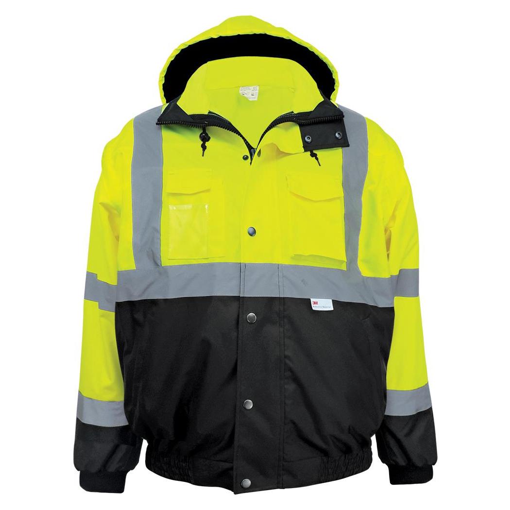 Yellow/Lime Safety Jacket - Global Glove - Reflective Design