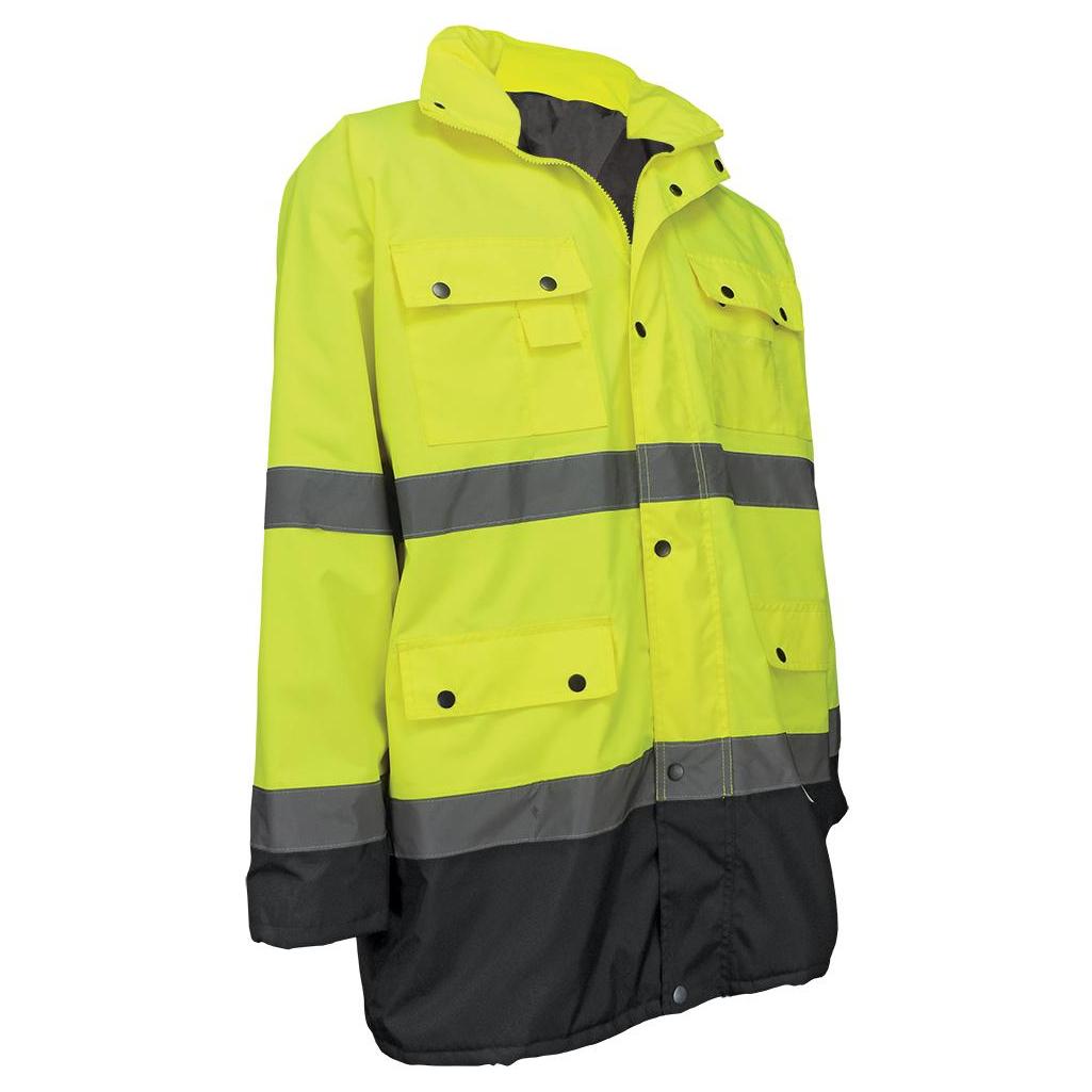 Yellow/Lime Safety Jacket - Global Glove - Waterproof