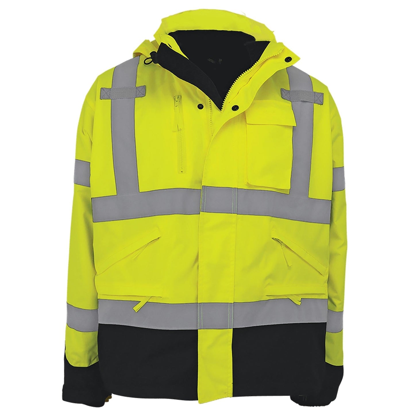 Yellow/Lime Safety Jacket - Global Glove - Class 3 Warmth
