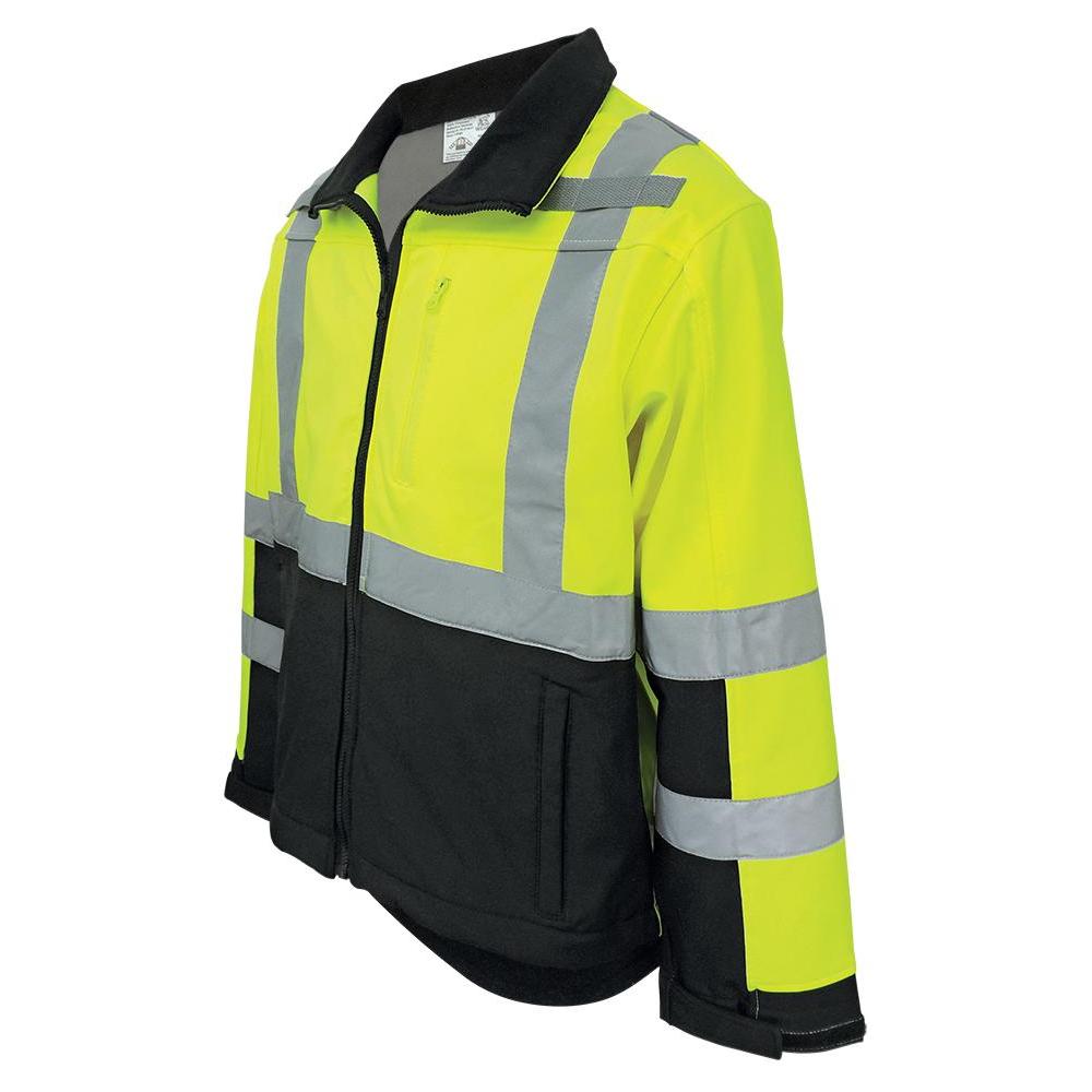 Yellow/Lime Safety Jacket - Global Glove - Water-Resistant