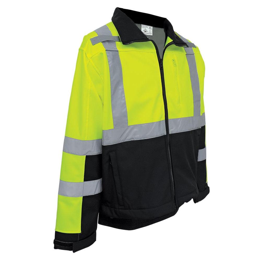 Yellow/Lime Safety Jacket - Global Glove - Water-Resistant