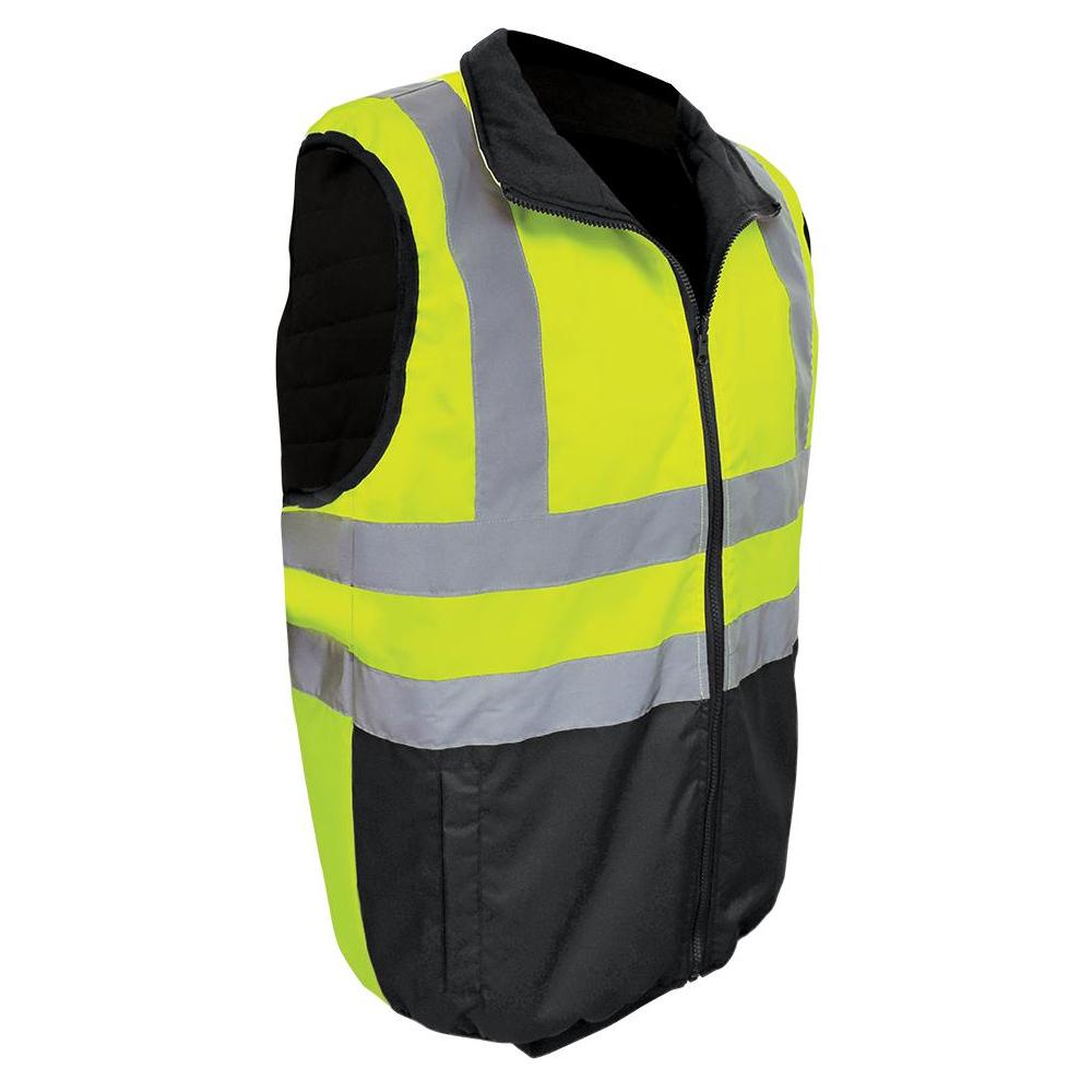 Yellow/Lime Safety Vest - Global Glove - Insulated Design