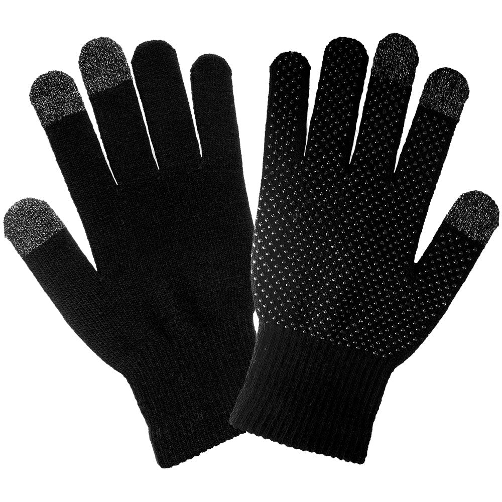 Black Seamless Knit Gloves - Global Glove - Touchscreen Ready