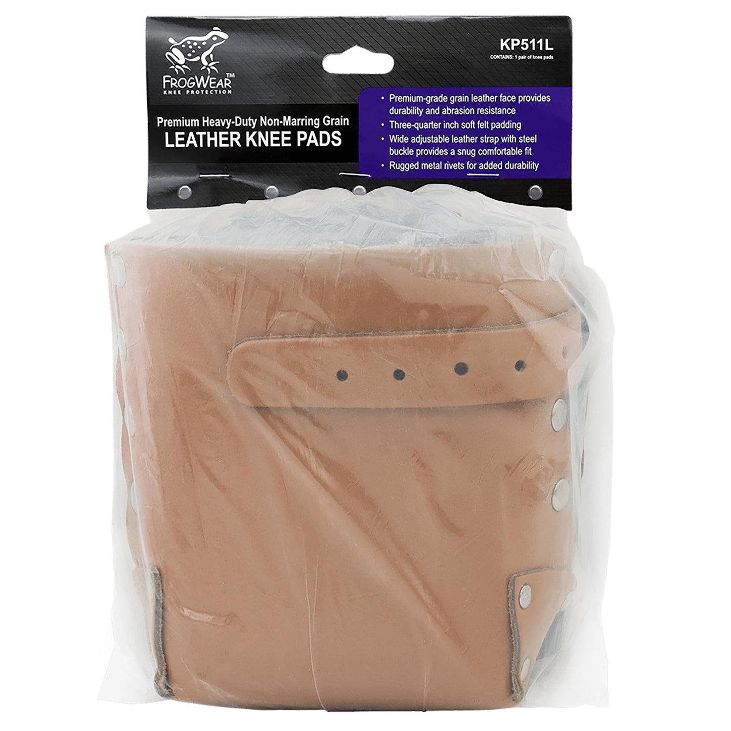 Brown Knee Pads - Global Glove - Durable Leather