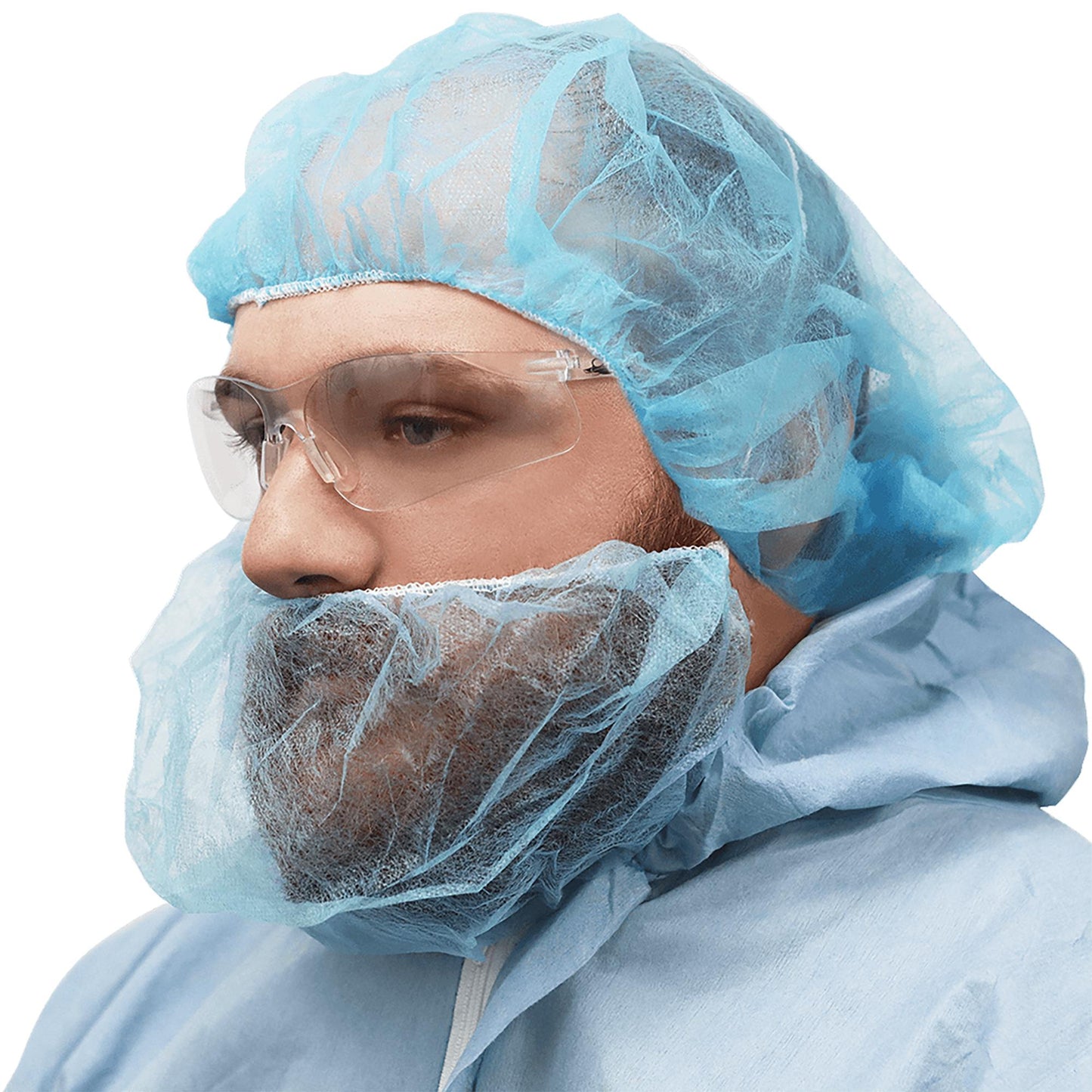 Blue Hair Nets - Global Glove - Lightweight Polypropylene