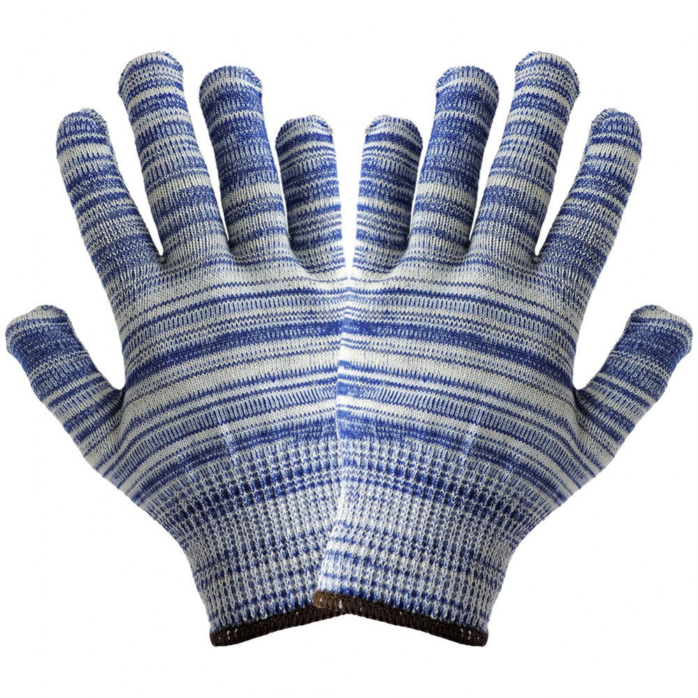 Blue/White String Knit Gloves - Global Glove - Comfortable Fit