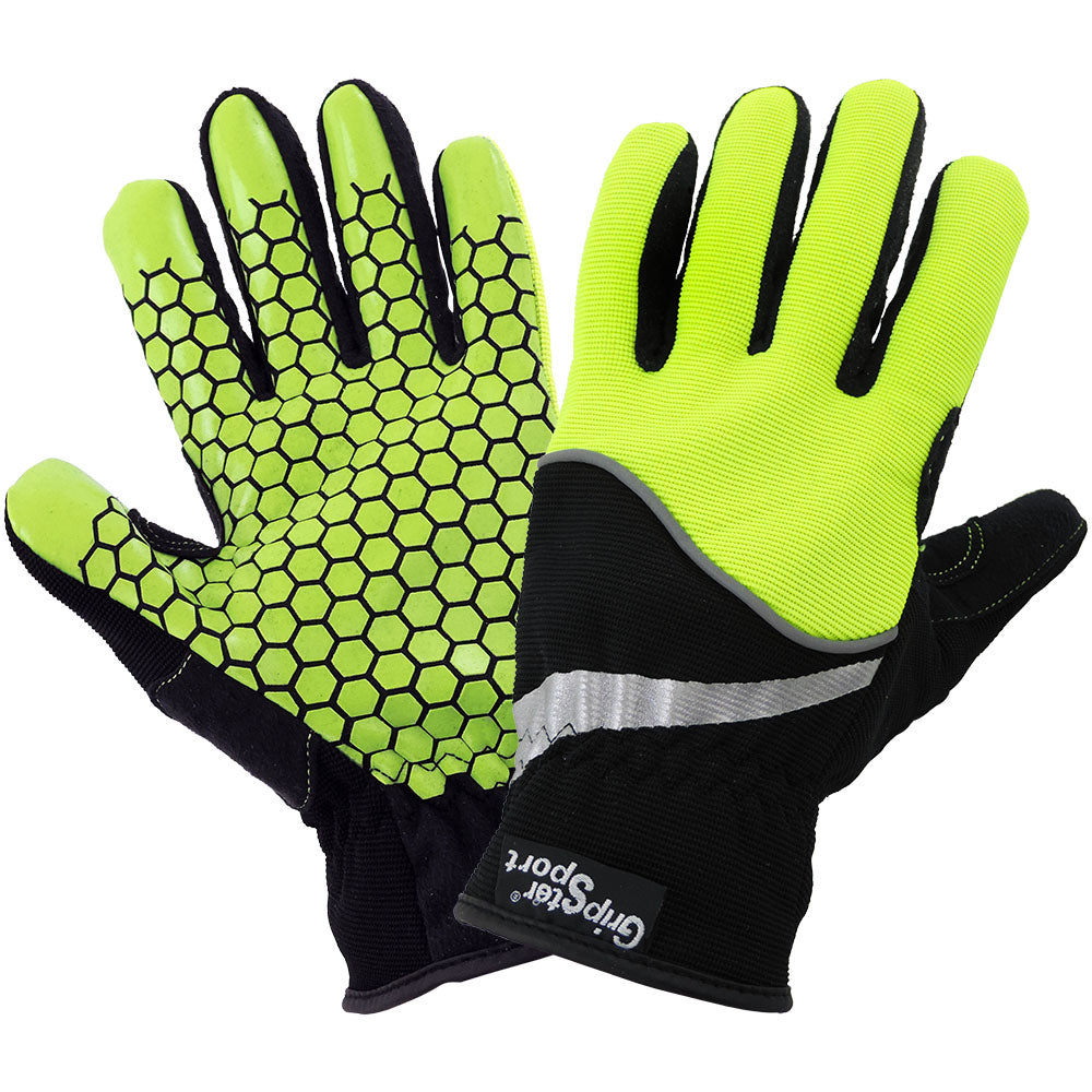 Black/Yellow Performance Gloves - Global Glove - Silicone Grip