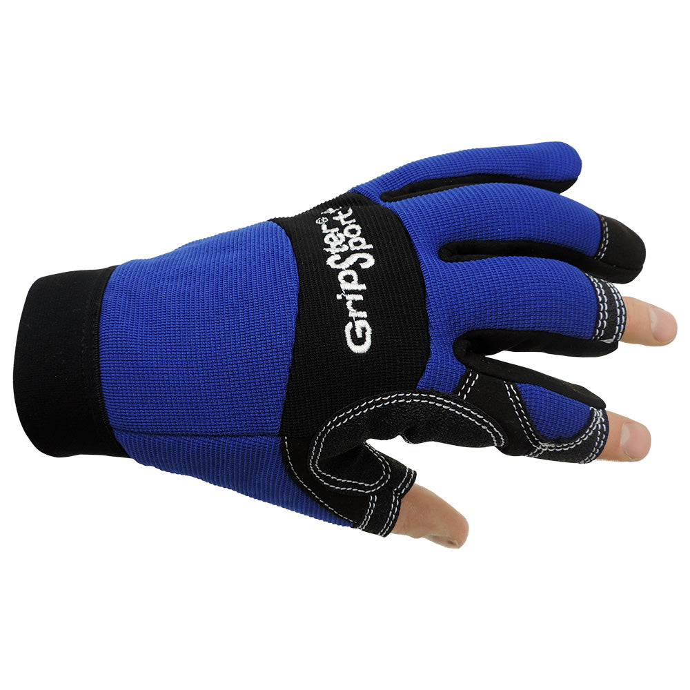 Blue Performance Gloves - Global Glove - Fingerless Grip