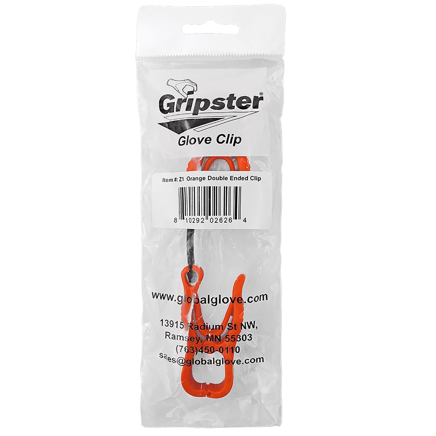 High-Visibility Orange Glove Clips - Global Glove - Utility Clip
