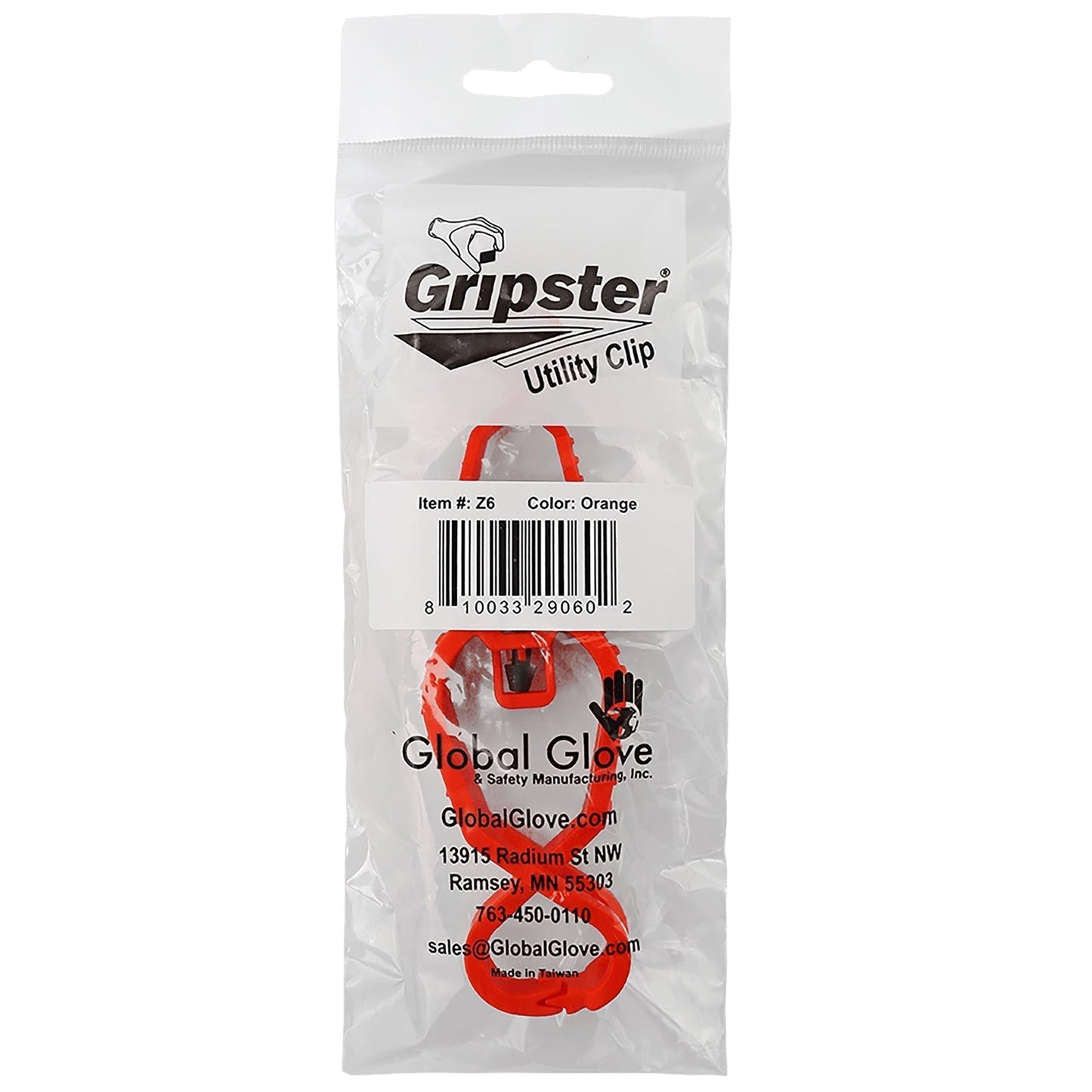 High-Visibility Orange Glove Clips - Global Glove - Durable Design