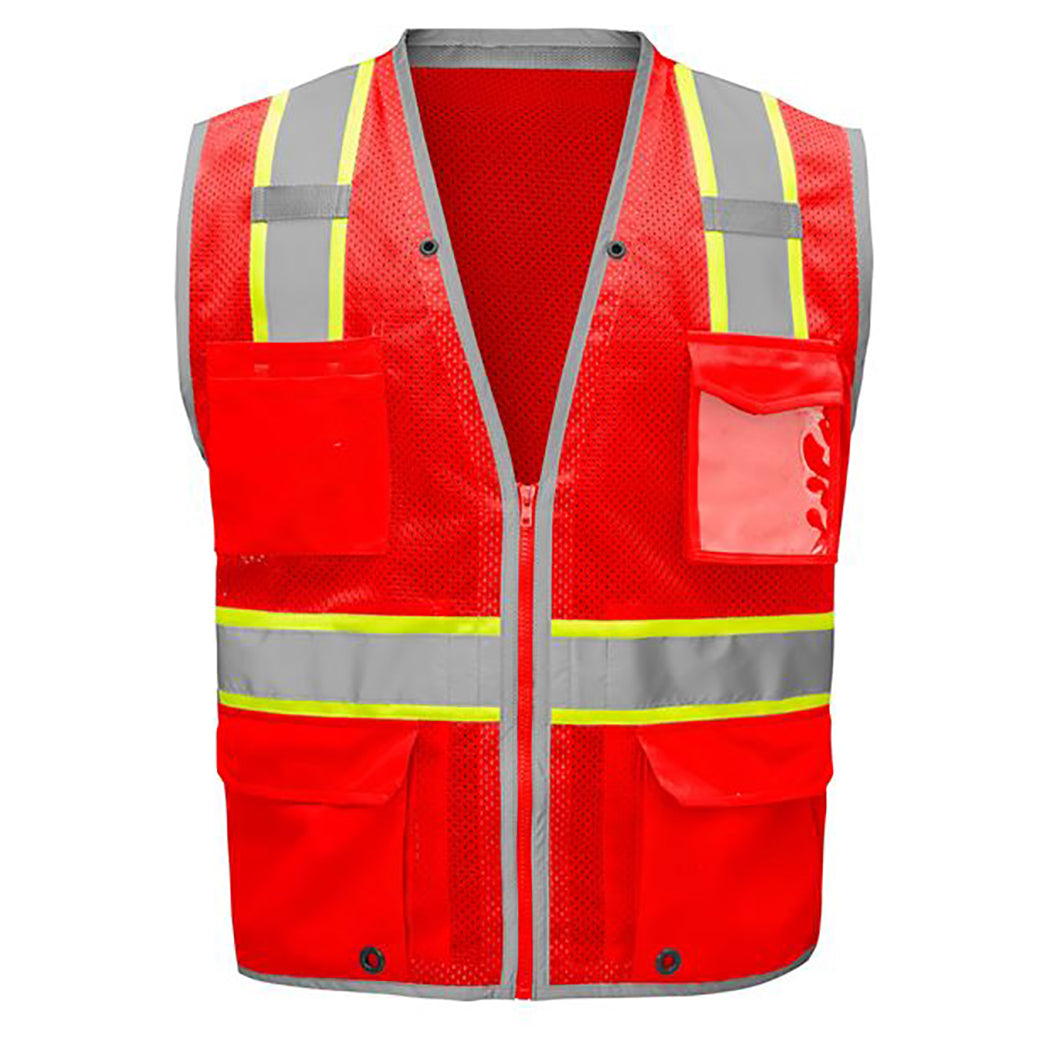 Hi-Viz Red Safety Vest - GSS Safety - Enhanced Visibility