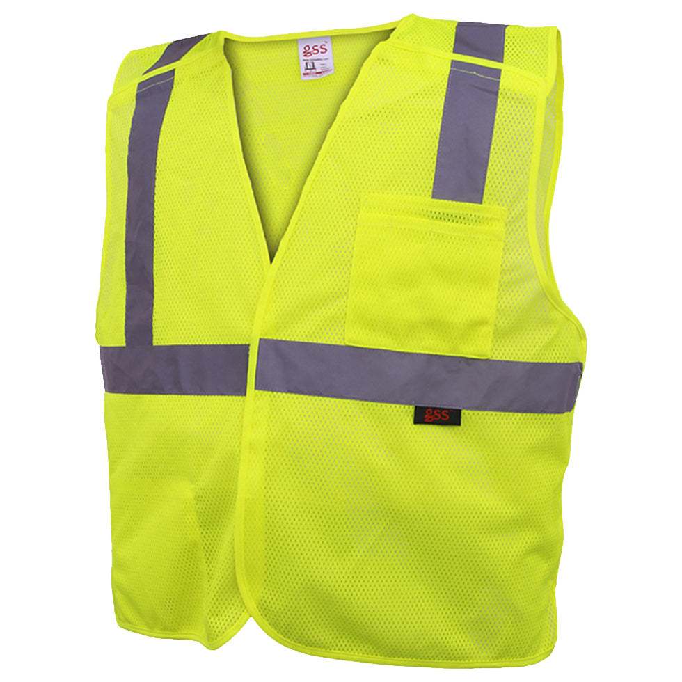 Yellow/Lime Safety Vest - GSS Safety - Breakaway Design