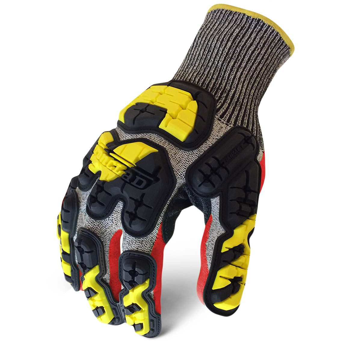 Gray/Yellow/Red Performance Gloves - Ironclad - Impact Knit