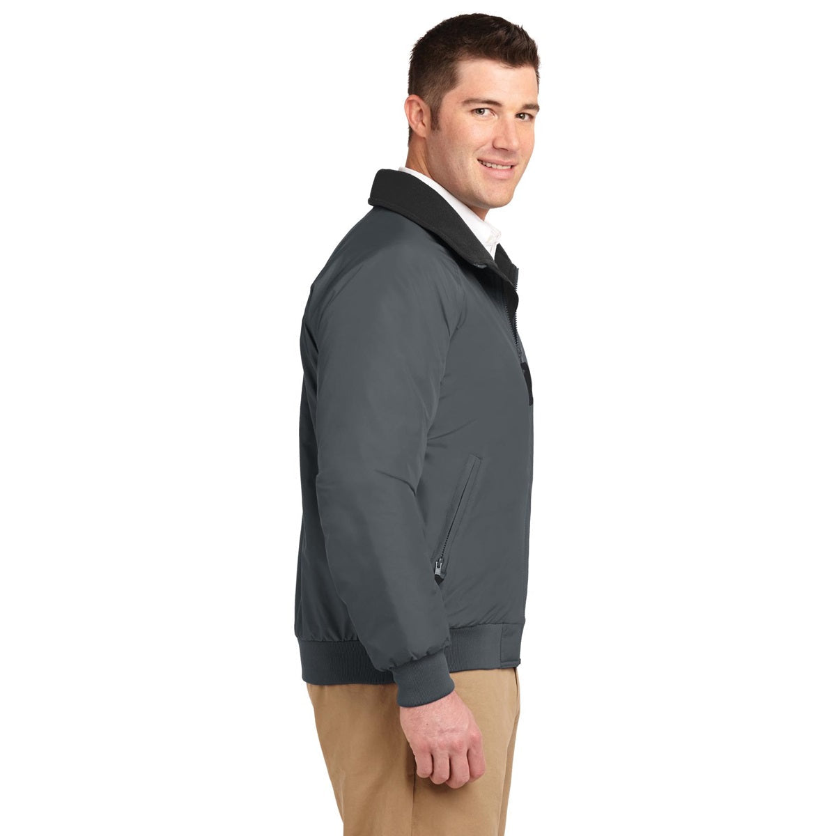 True Black/Grey Heather Jackets - Port Authority - Warm Fleece
