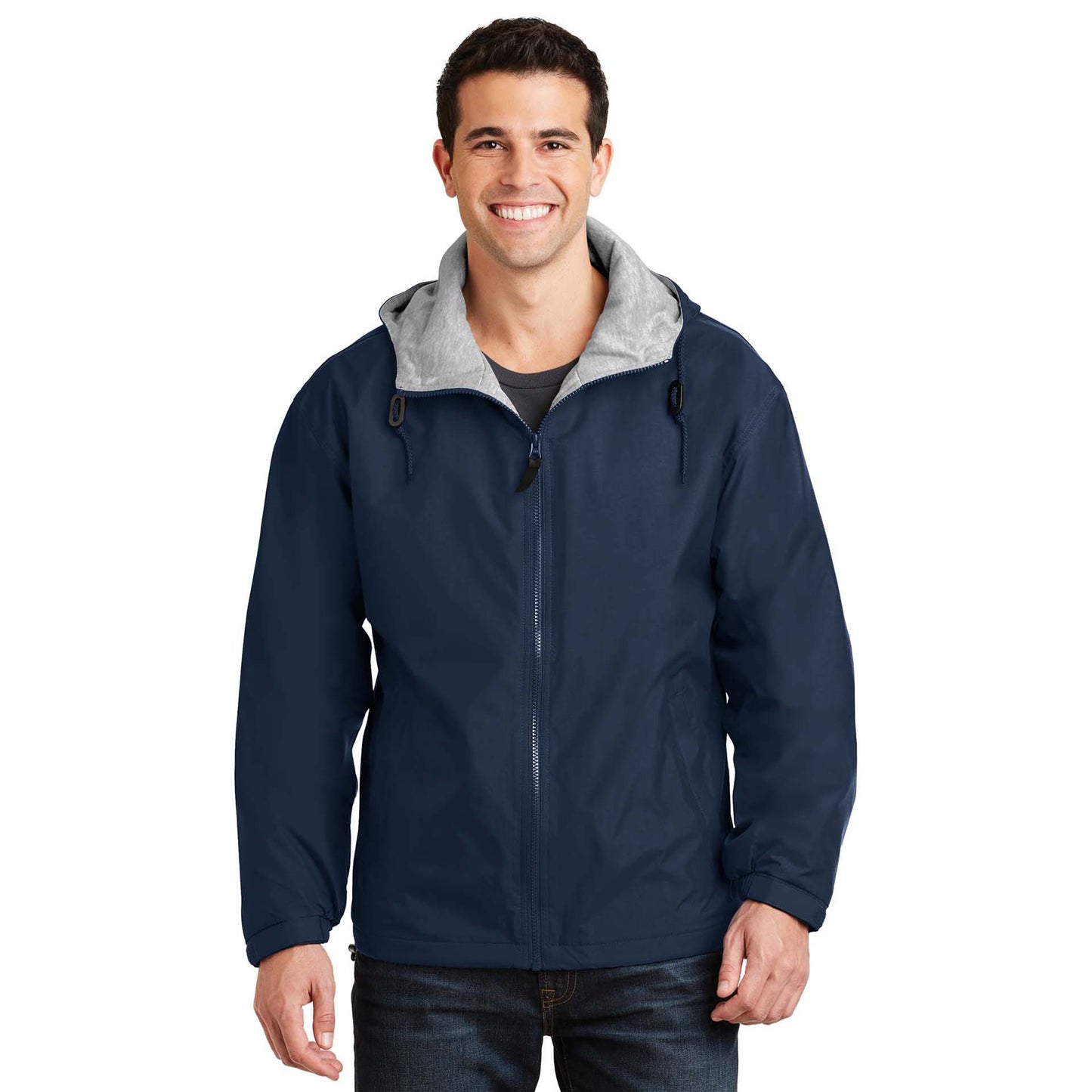 Black/Light Oxford Jacket - Port Authority - Nylon Shell