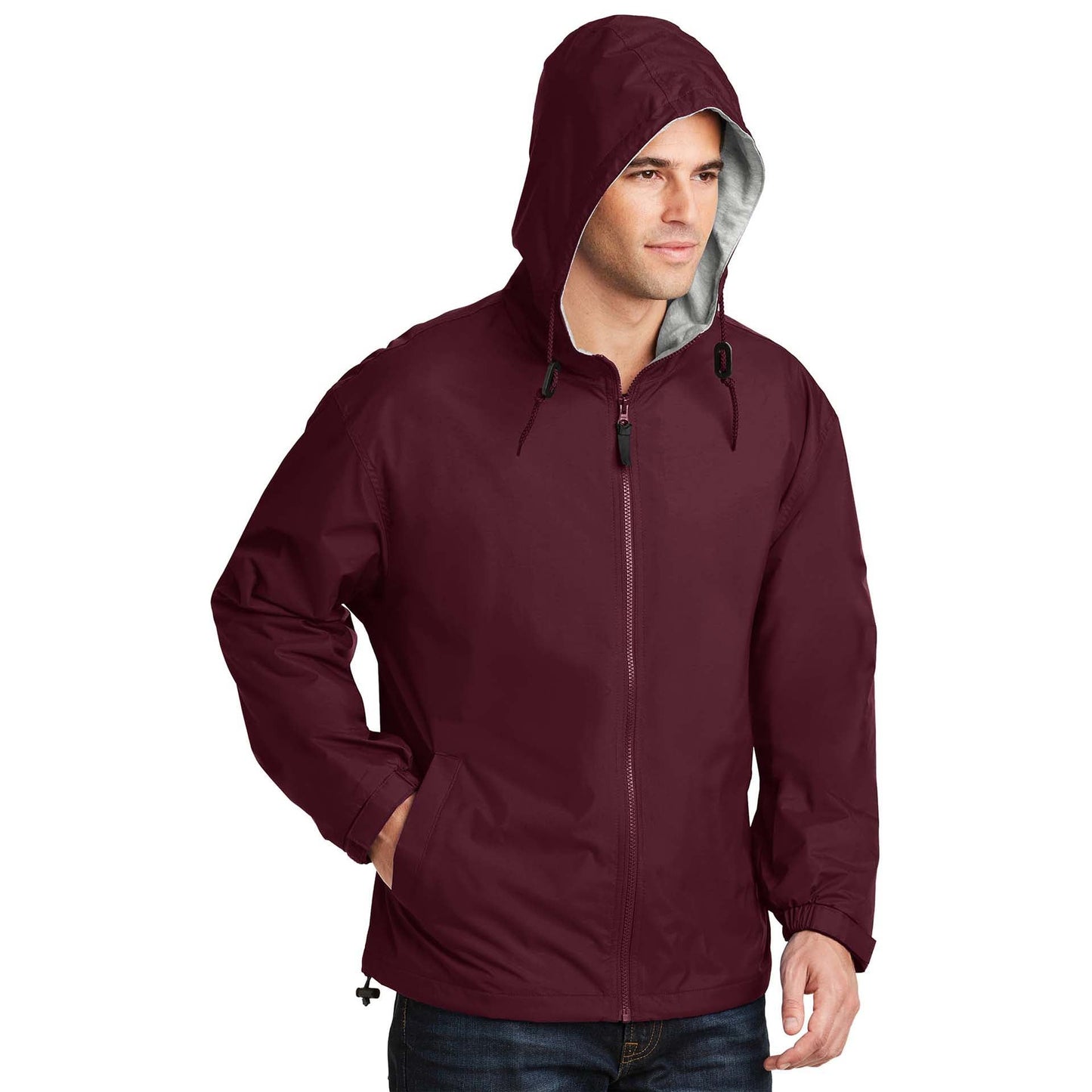 Black/Light Oxford Jacket - Port Authority - Nylon Shell