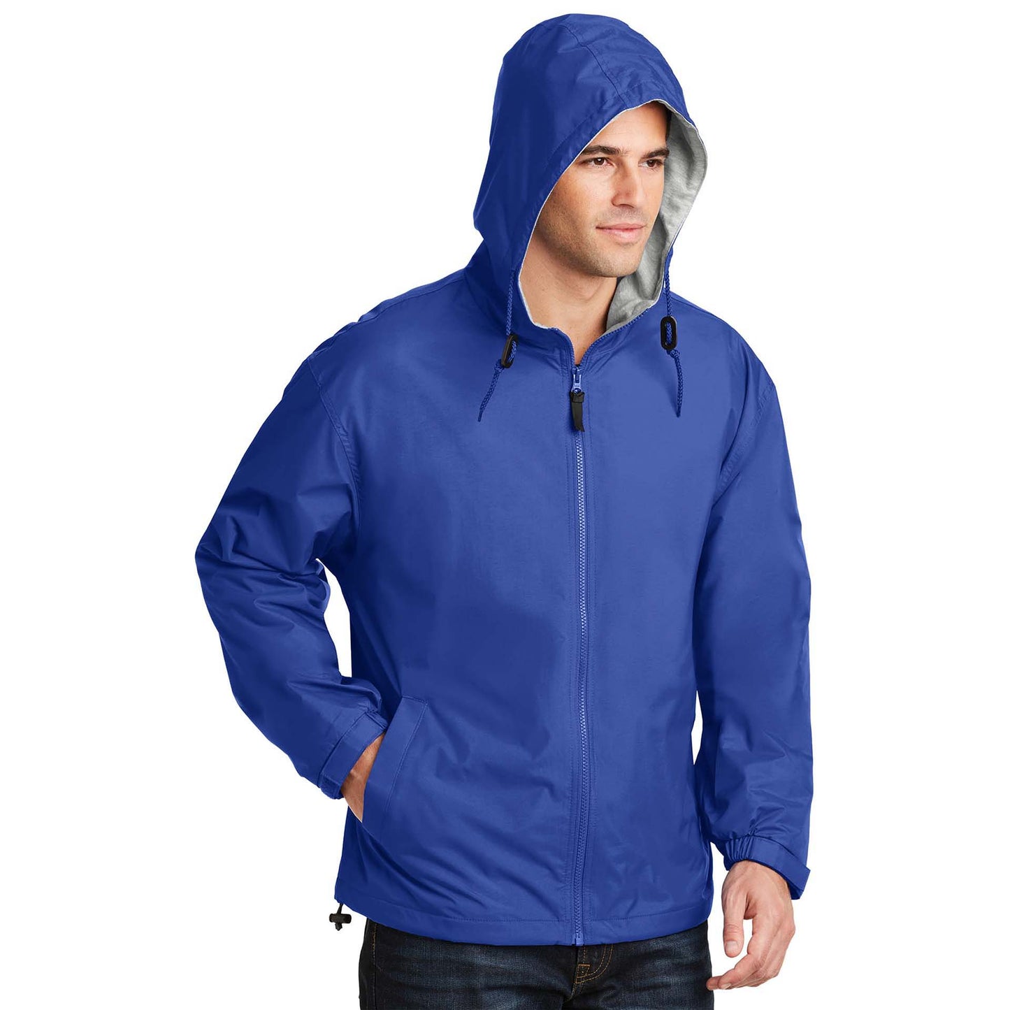 Black/Light Oxford Jacket - Port Authority - Nylon Shell