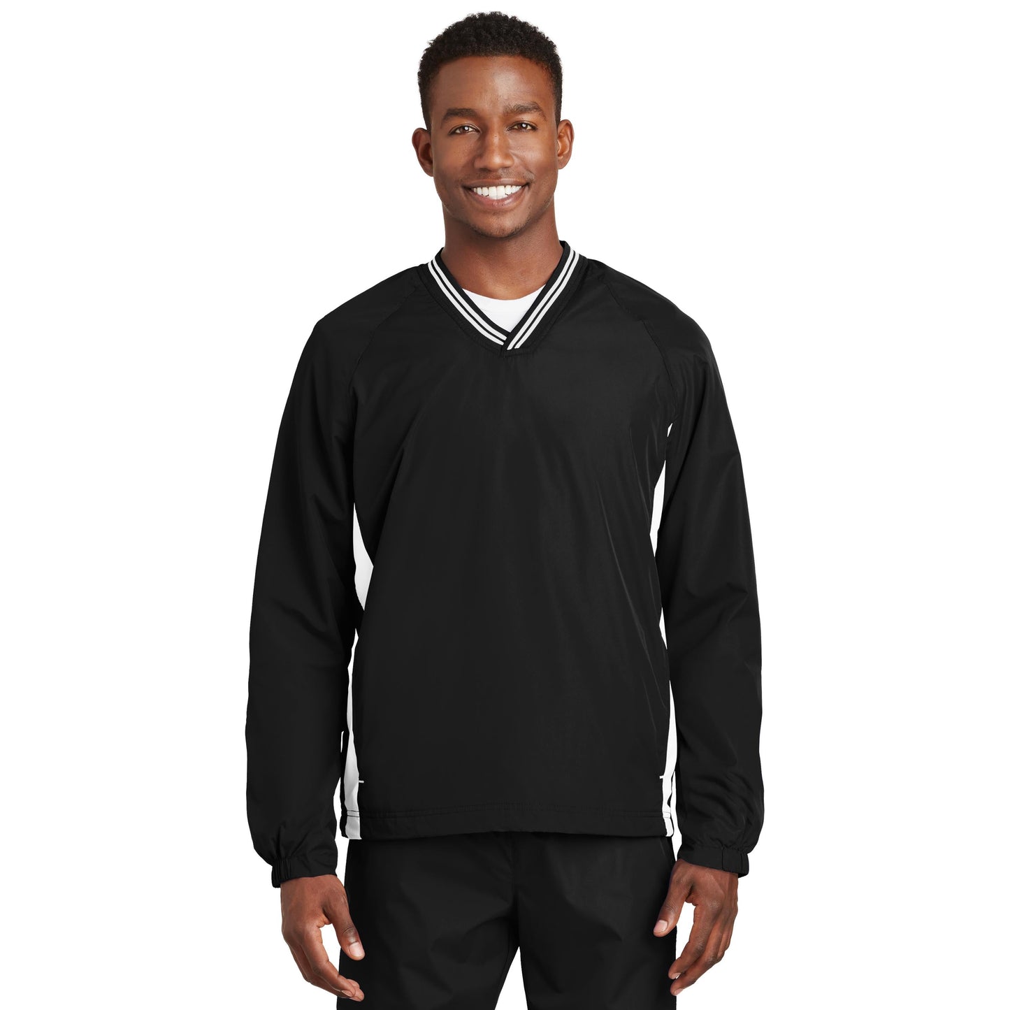 Black/True Red Windbreaker - Sport-Tek - Comfortable Fit