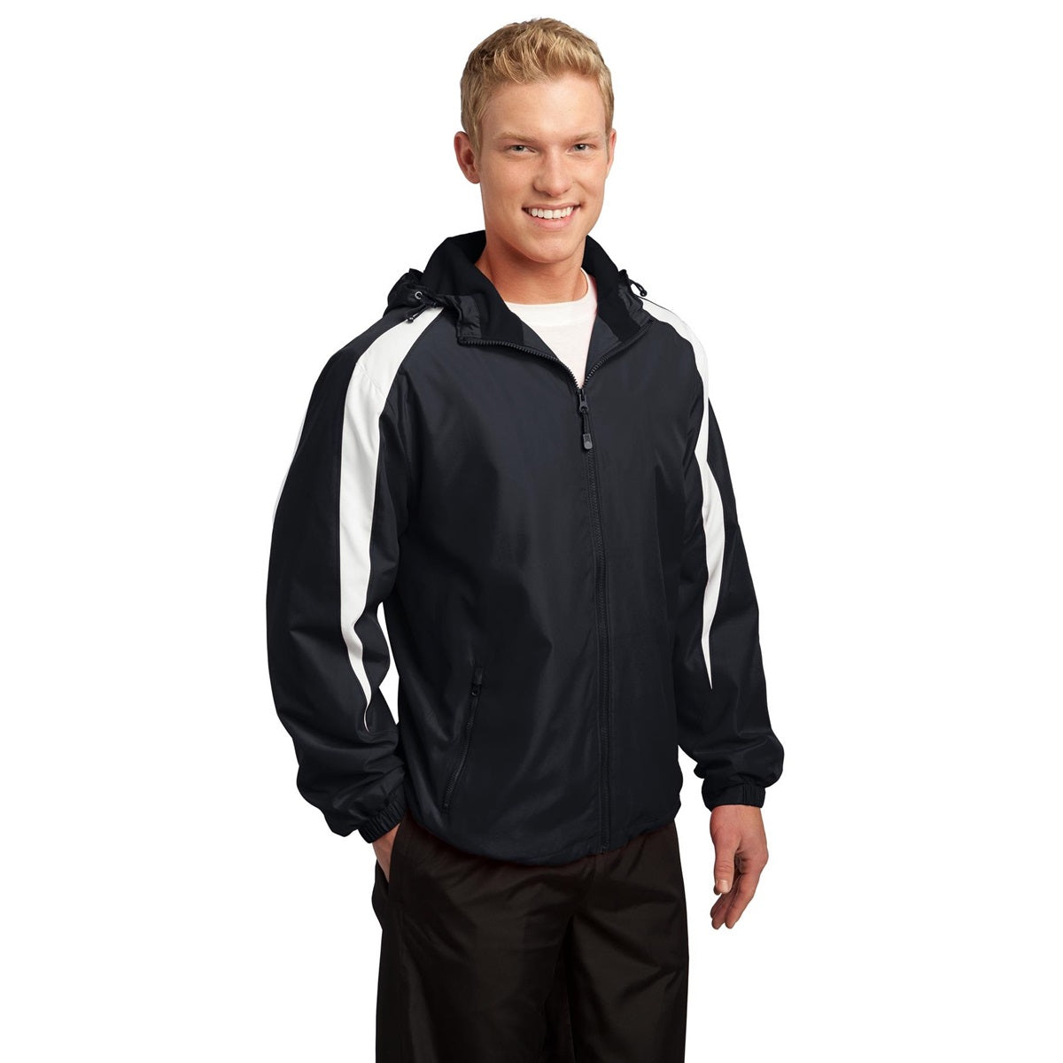 Black/White Jacket - Sport-Tek - Fleece-Lined Design