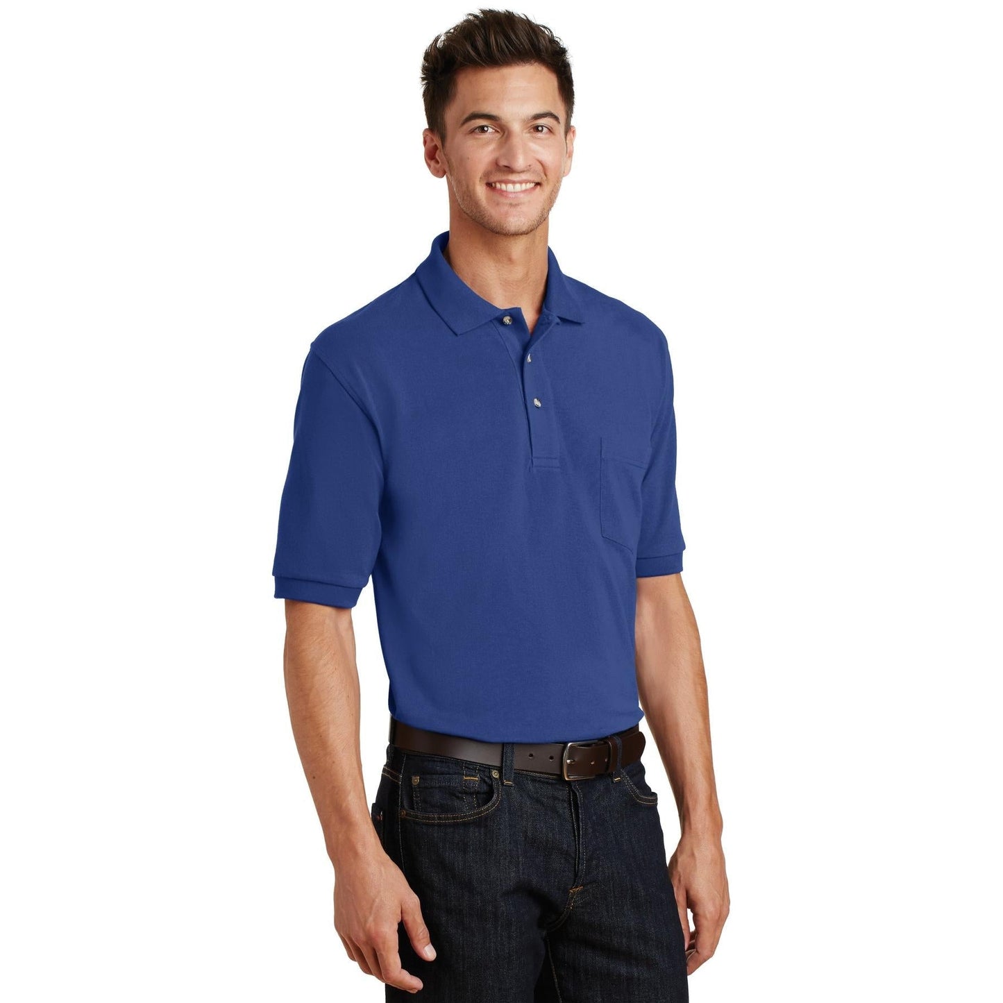 Black Polo Shirt - Port Authority - Comfortable Cotton Blend