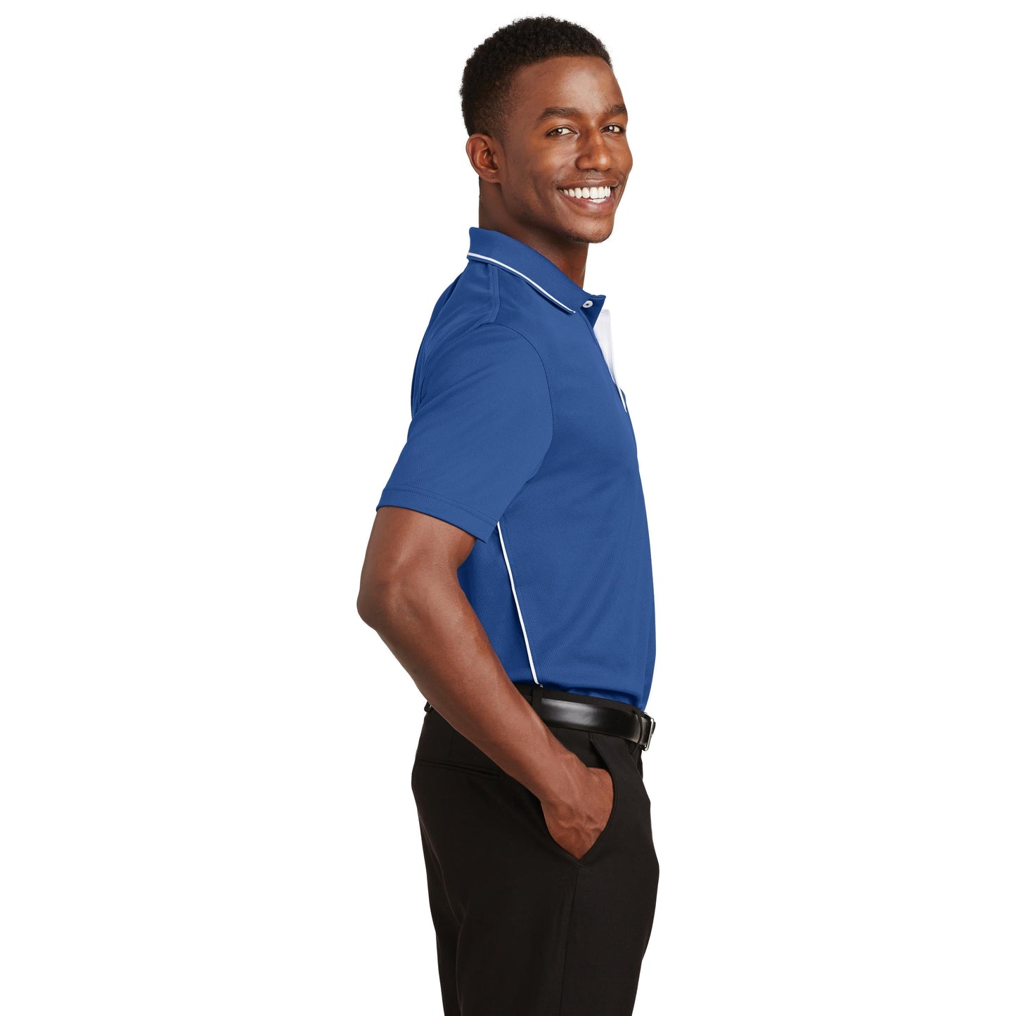 Black/White Polo Shirt - Sport-Tek - Moisture-Wicking