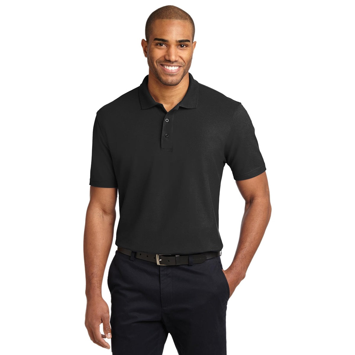 Black Polo Shirt - Port Authority - Stain-Resistant