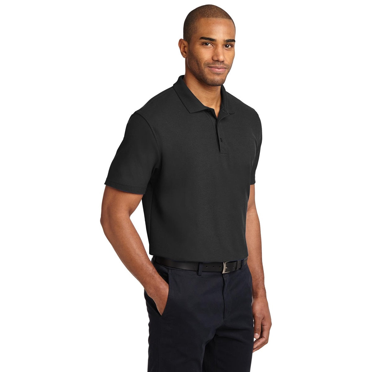 Black Polo Shirt - Port Authority - Stain-Resistant