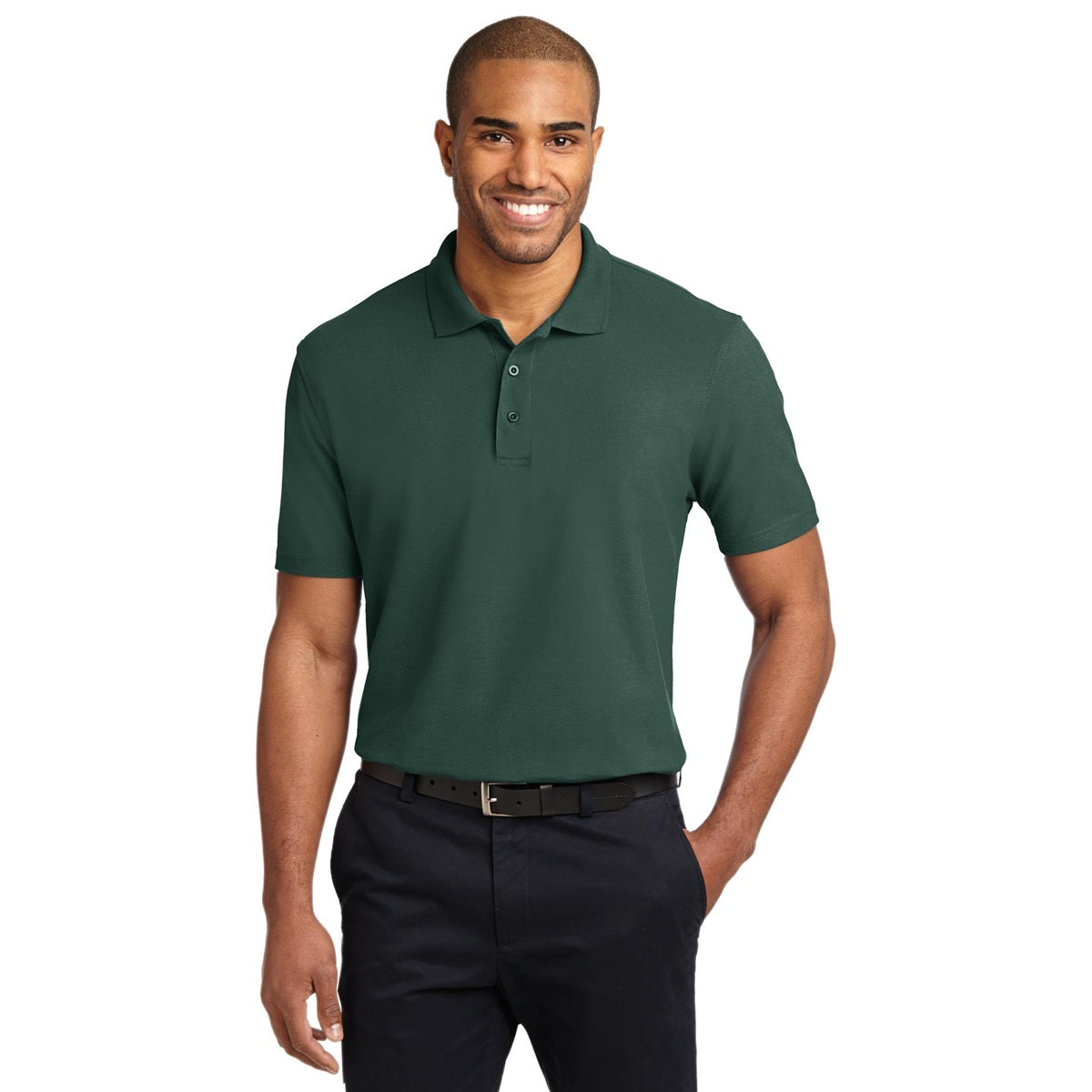 Black Polo Shirt - Port Authority - Stain-Resistant