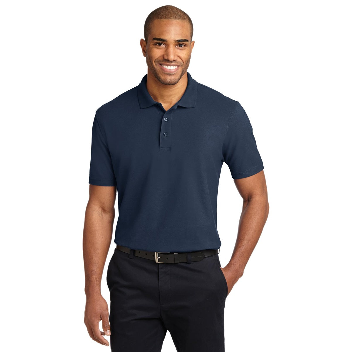 Black Polo Shirt - Port Authority - Stain-Resistant