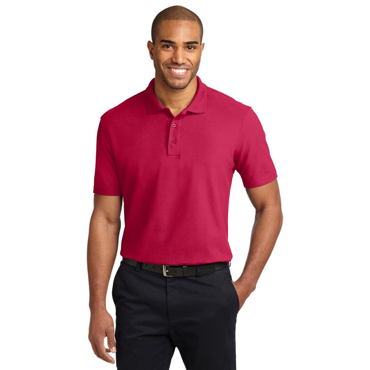 Black Polo Shirt - Port Authority - Stain-Resistant