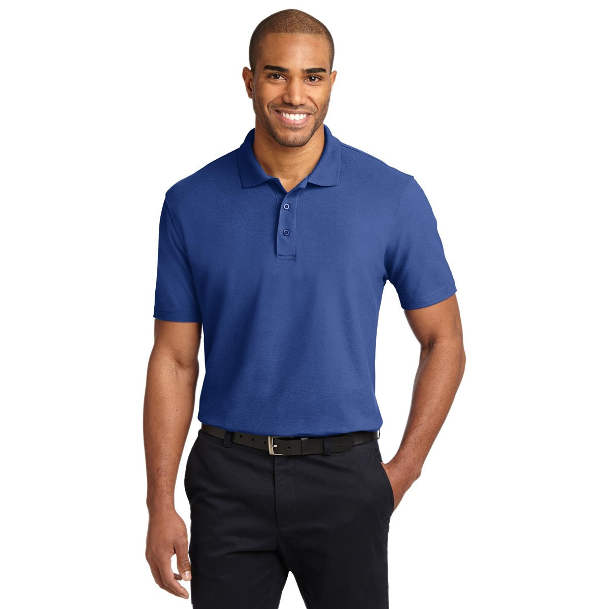 Black Polo Shirt - Port Authority - Stain-Resistant