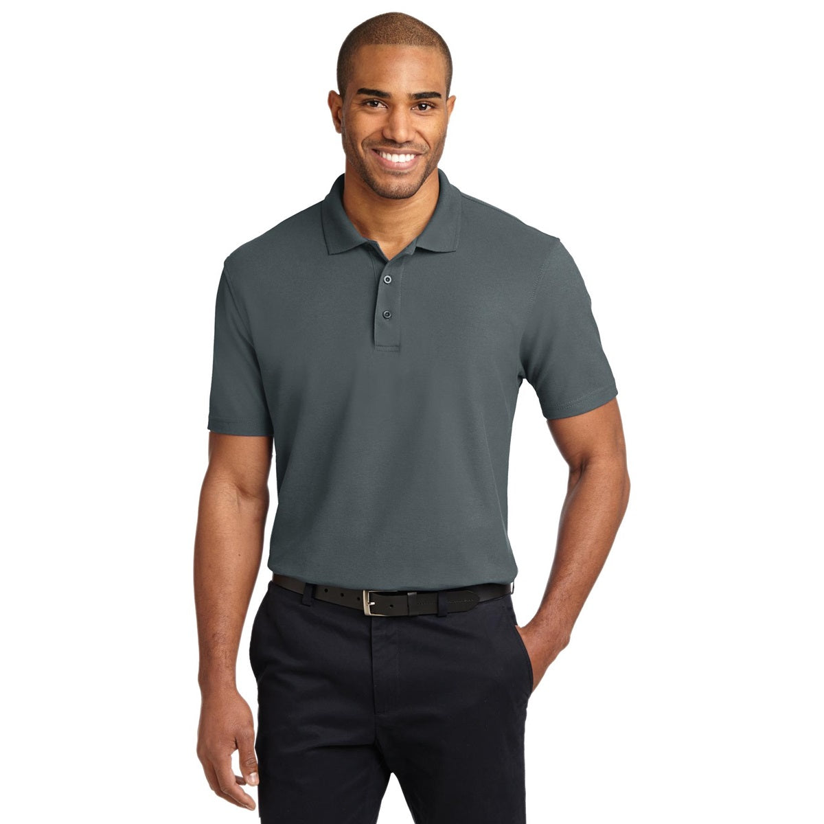 Black Polo Shirt - Port Authority - Stain-Resistant
