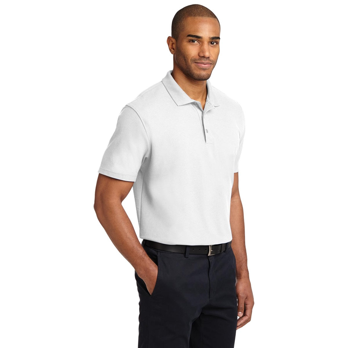 Black Polo Shirt - Port Authority - Stain-Resistant
