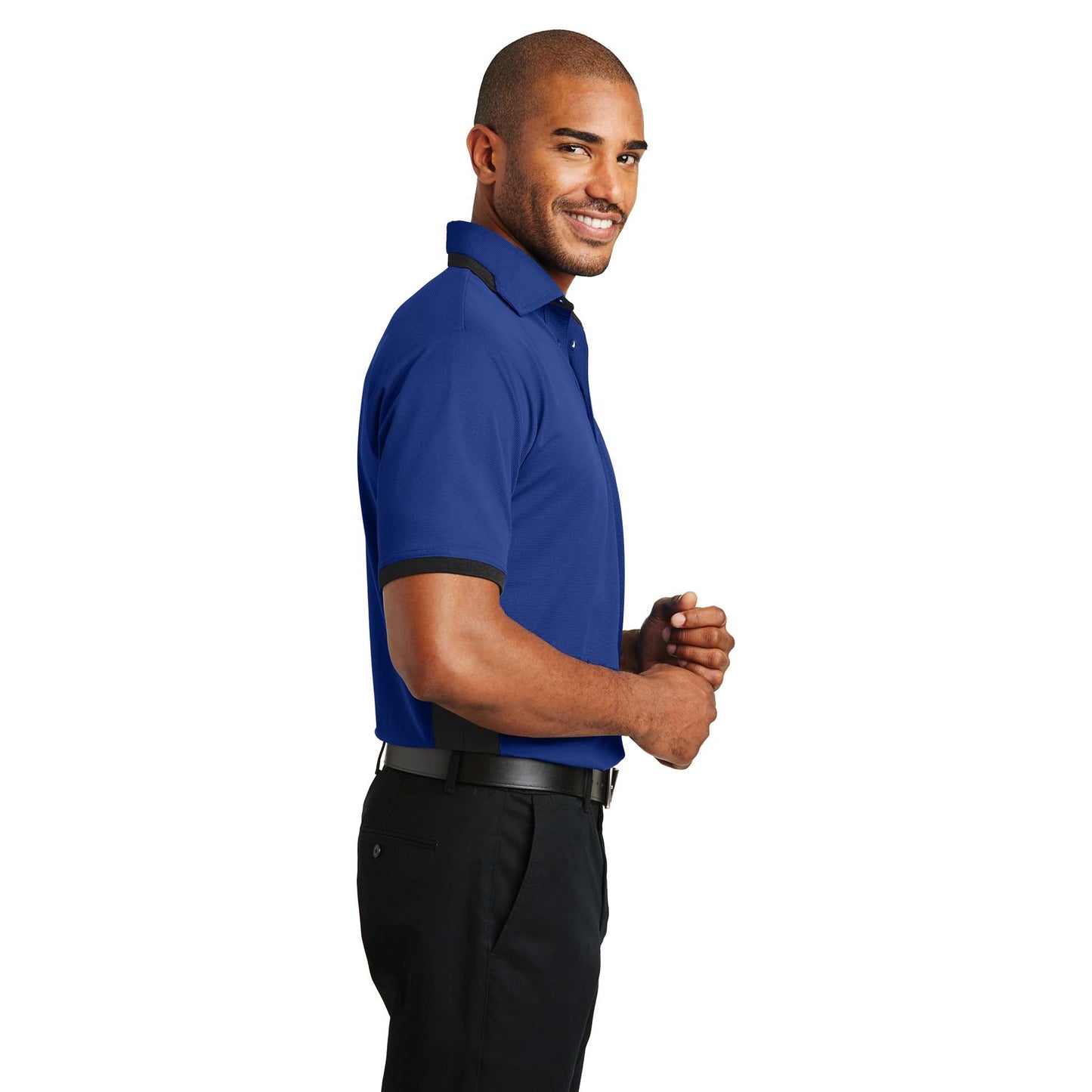 Black/Iron Grey Polo Shirt - Port Authority - Moisture-Wicking Design
