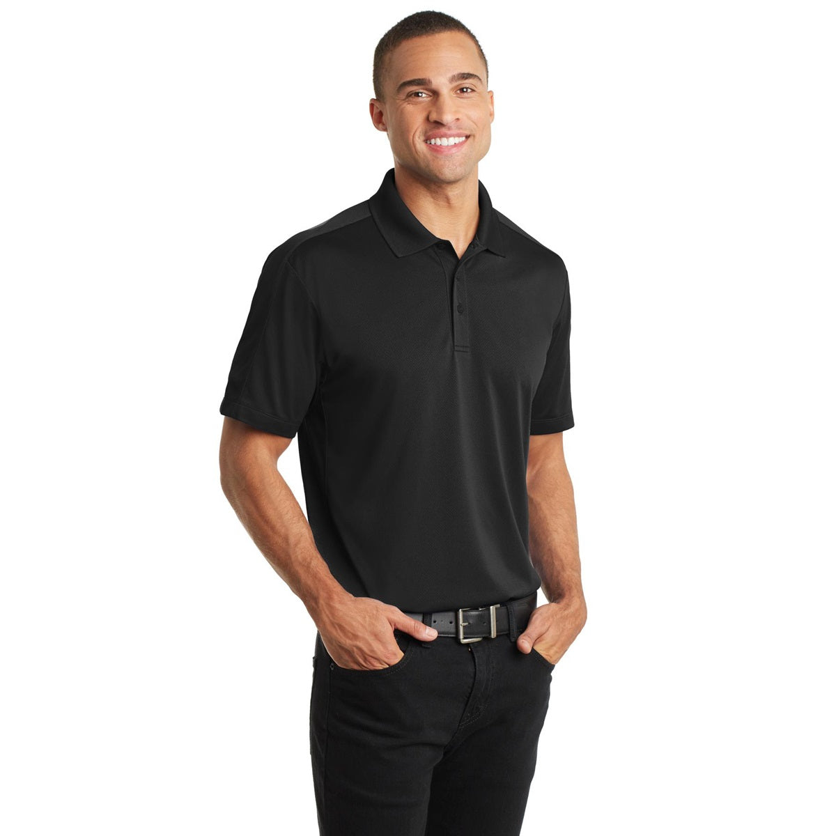 Black Polo Shirts - Port Authority - Moisture Wicking