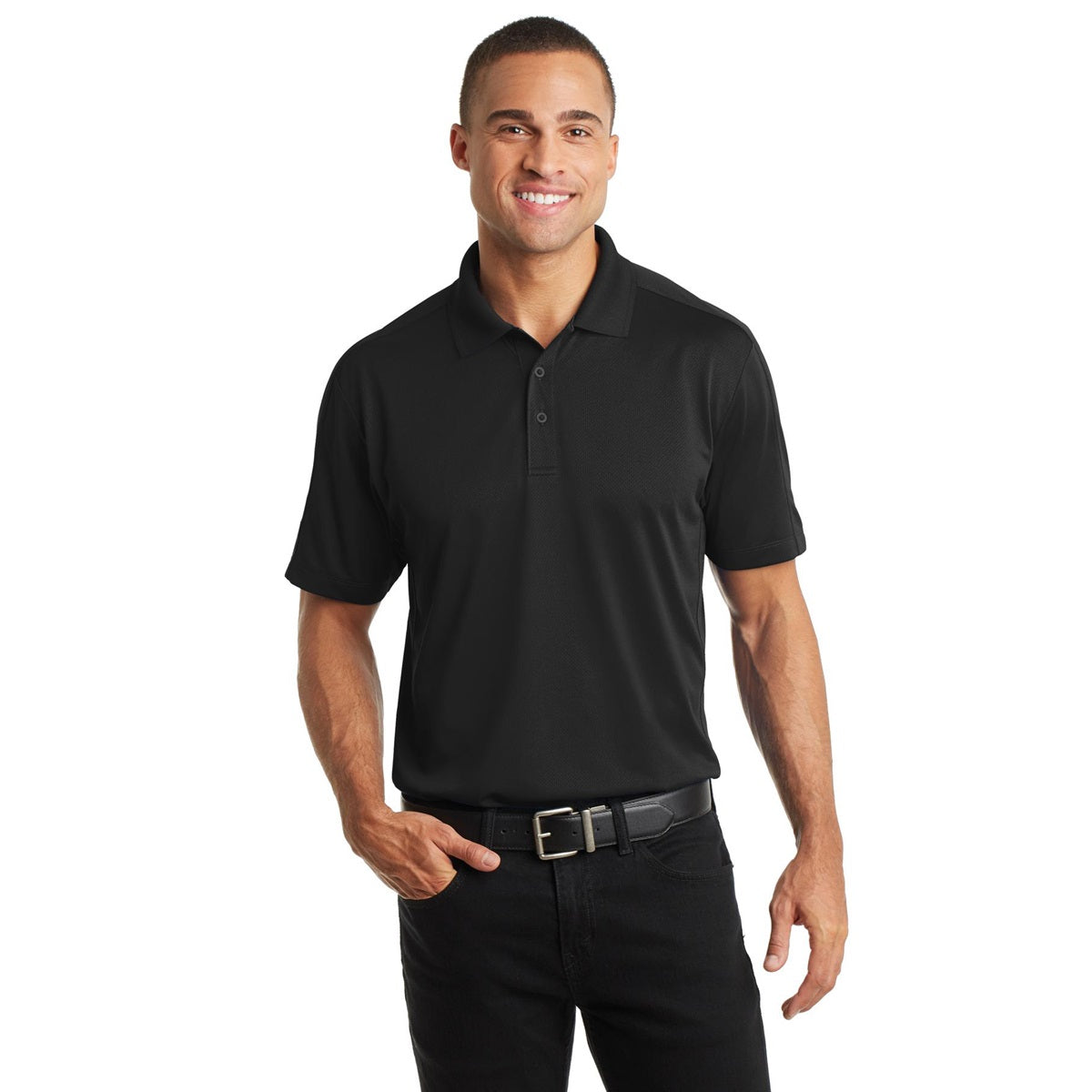 Black Polo Shirts - Port Authority - Moisture Wicking