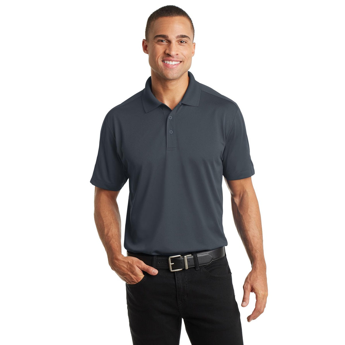 Black Polo Shirts - Port Authority - Moisture Wicking