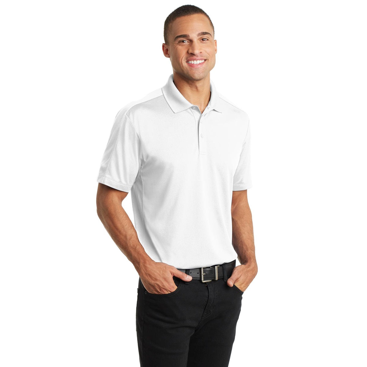 Black Polo Shirts - Port Authority - Moisture Wicking
