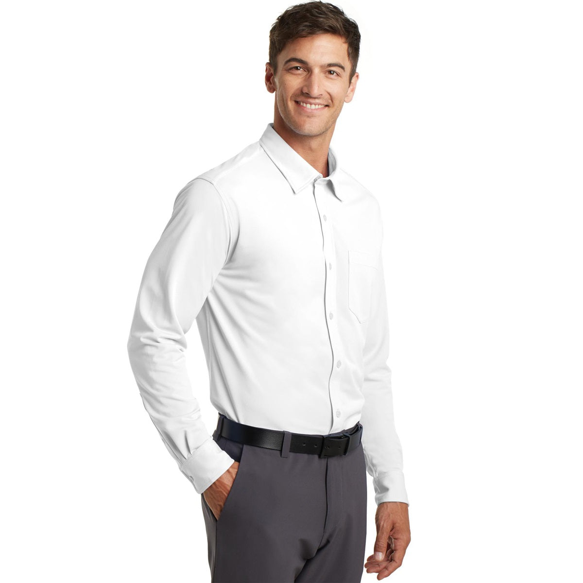 Battleship Grey Button Up Shirt - Port Authority - Soft