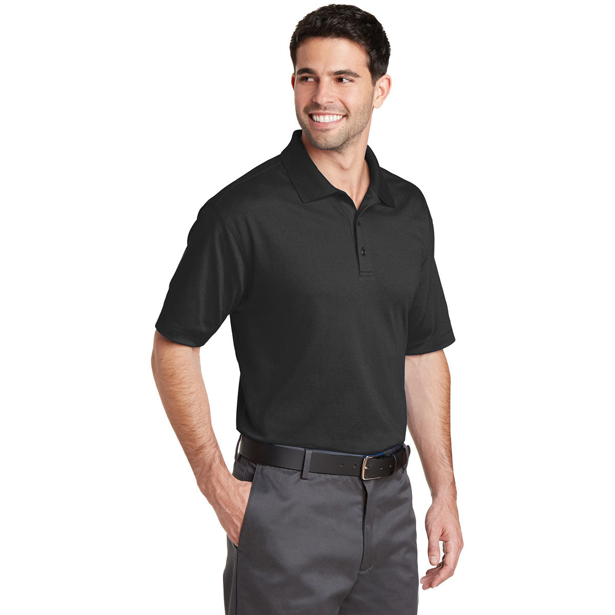 Black Polo Shirts - Port Authority - Moisture Wicking