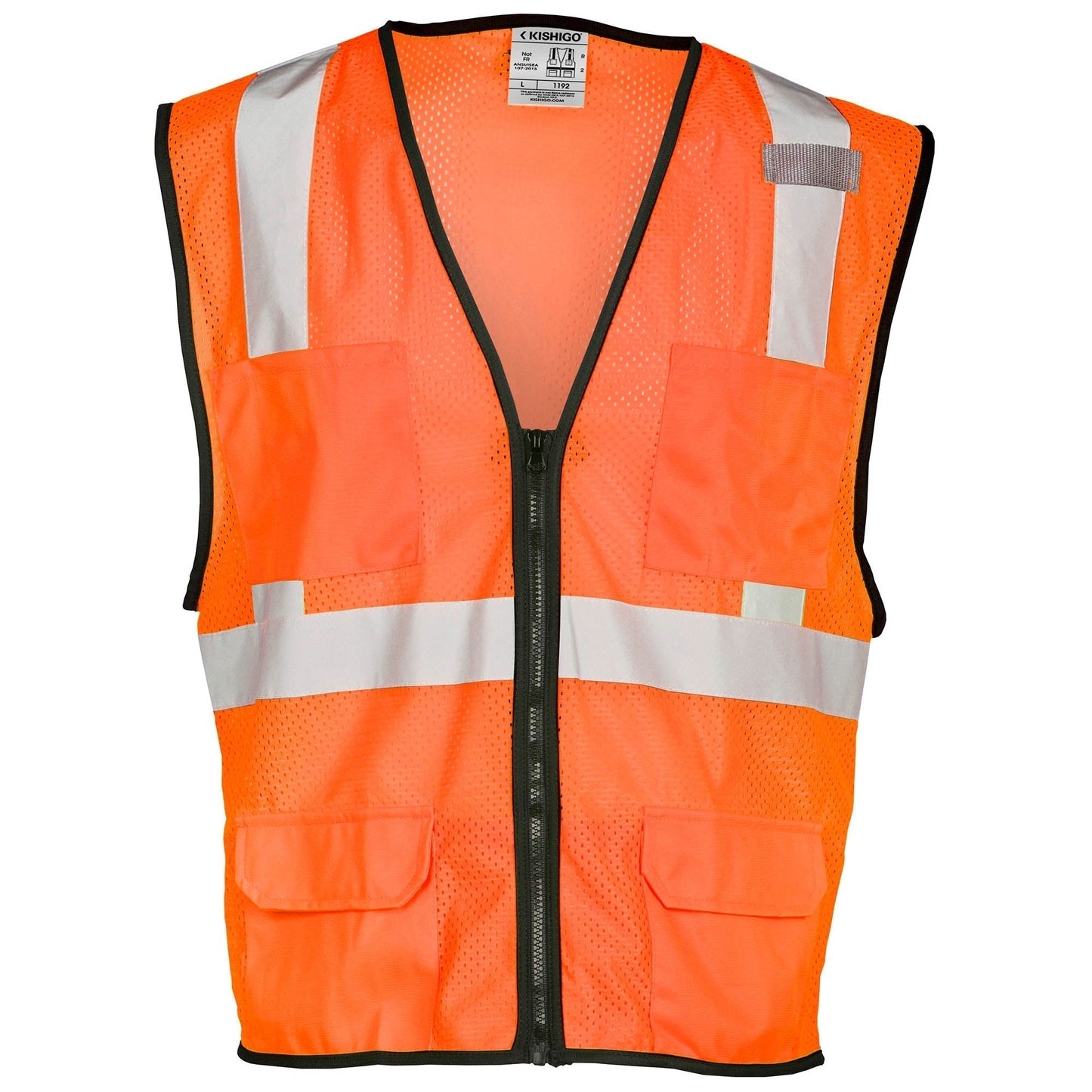 Yellow/Lime Safety Vests - Kishigo - Economy Mesh 6-Pocket