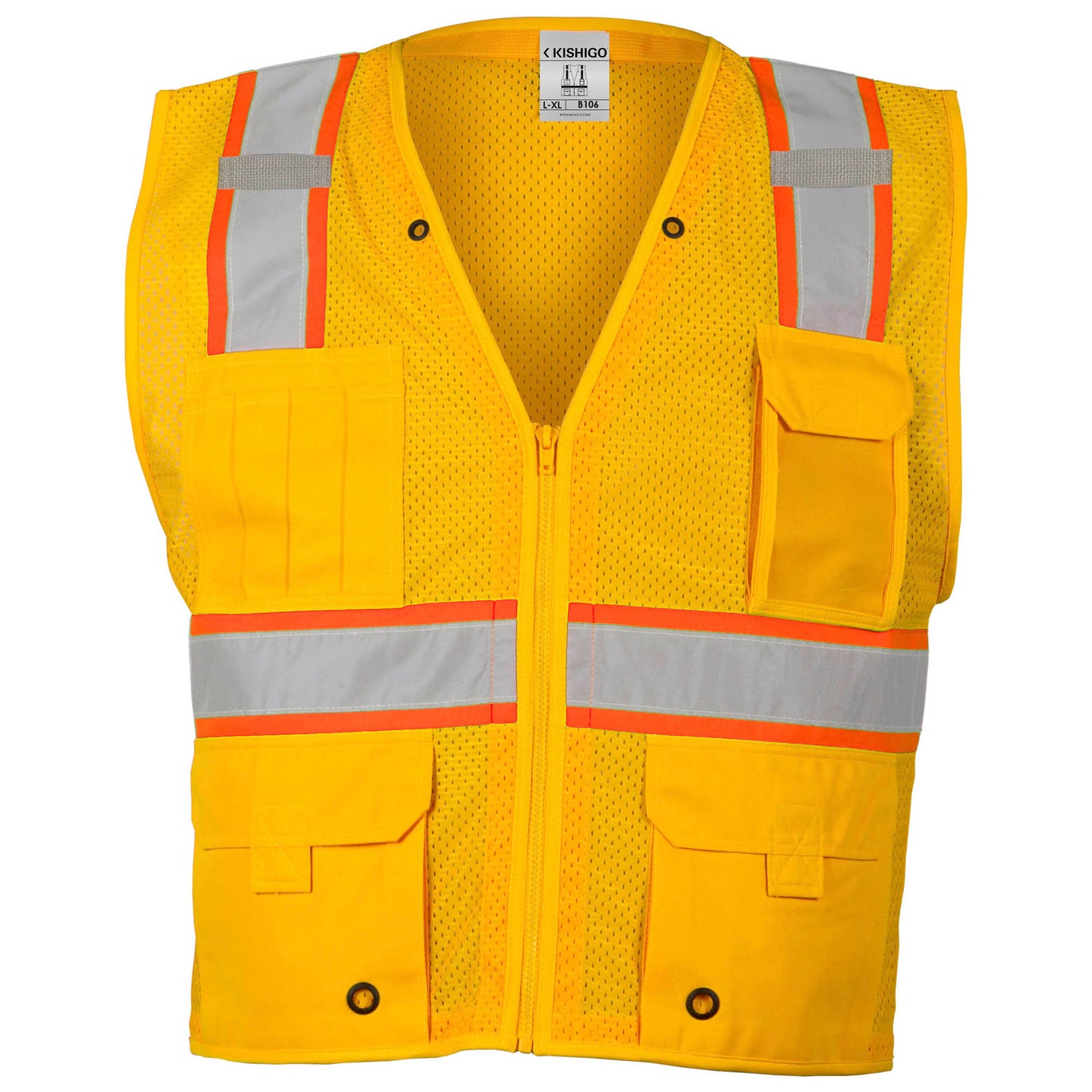 Black Safety Vests - Kishigo - Enhanced Visibility Mesh