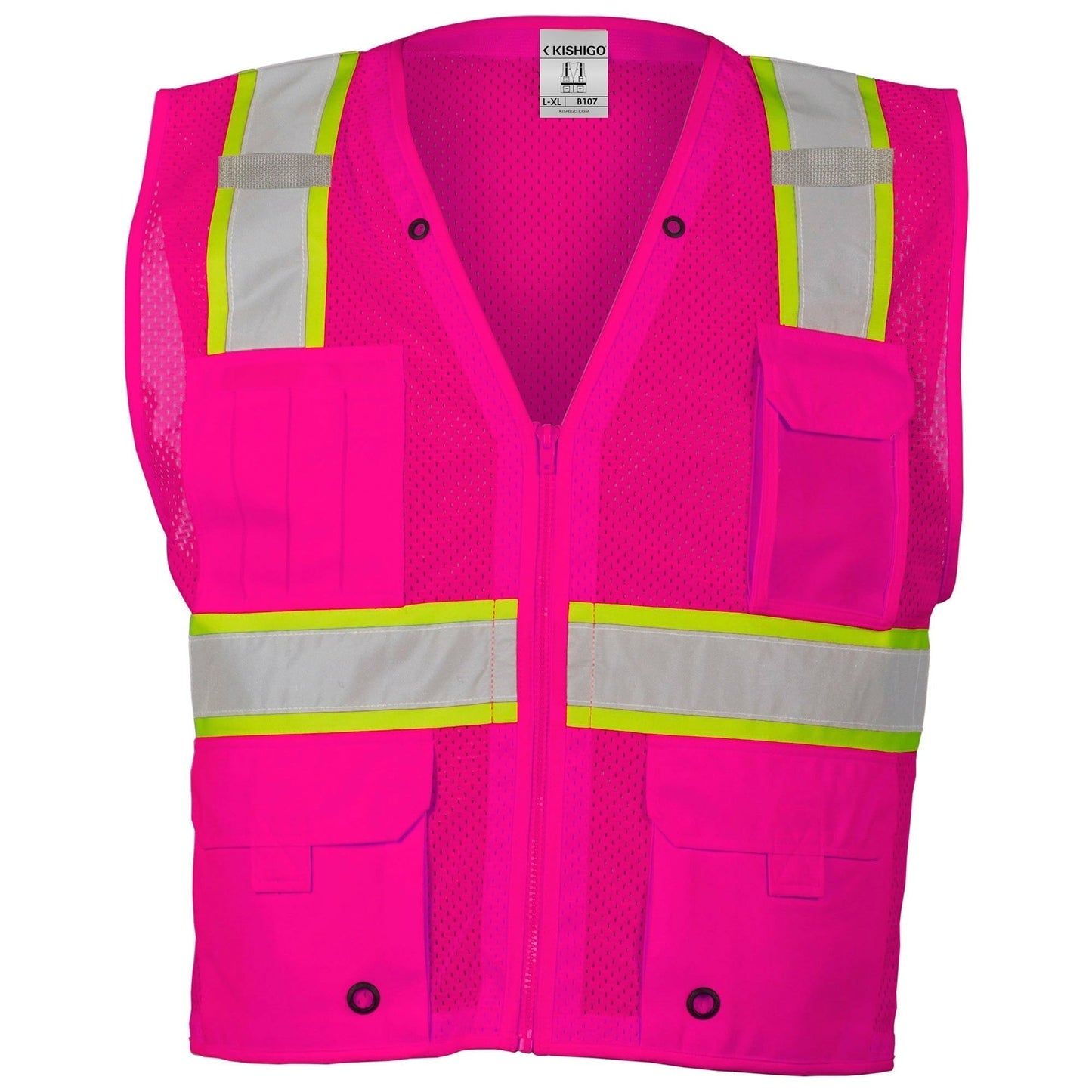 Black Safety Vests - Kishigo - Enhanced Visibility Mesh