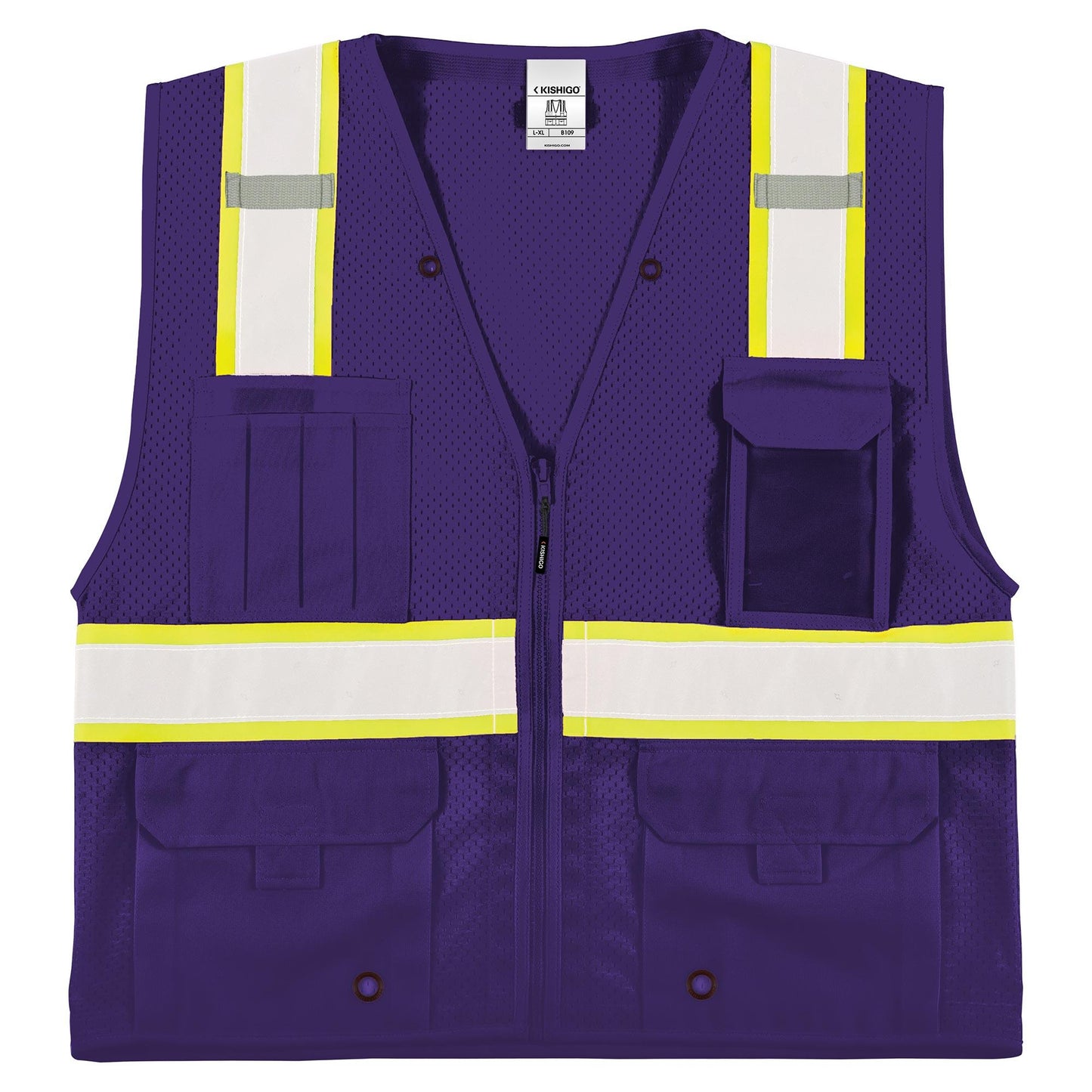 Black Safety Vests - Kishigo - Enhanced Visibility Mesh