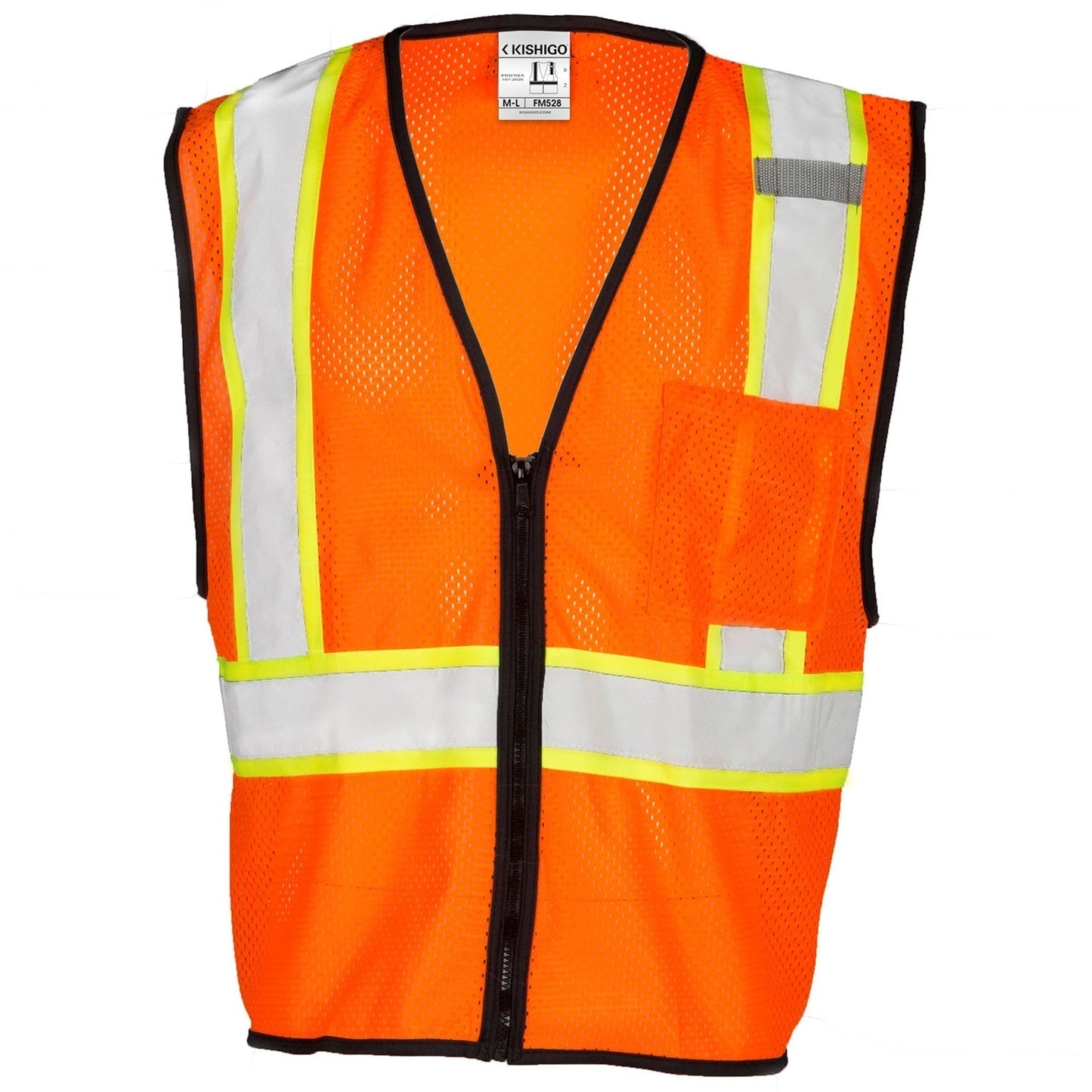 Yellow/Lime Safety Vest - Kishigo - Self Extinguishing Mesh